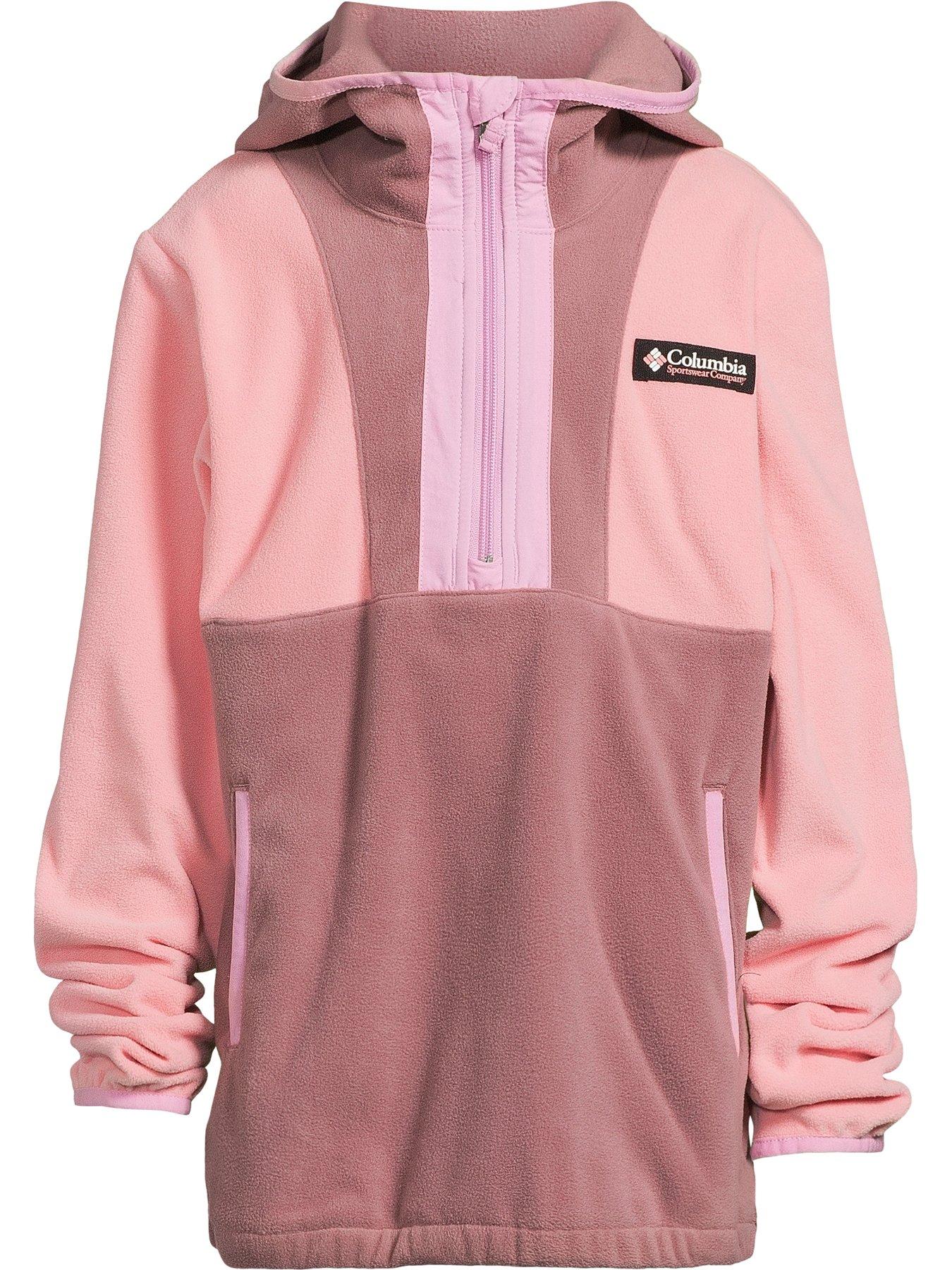 Youth Unisex Back Bowl Lite Half Zip Hoodie Pink