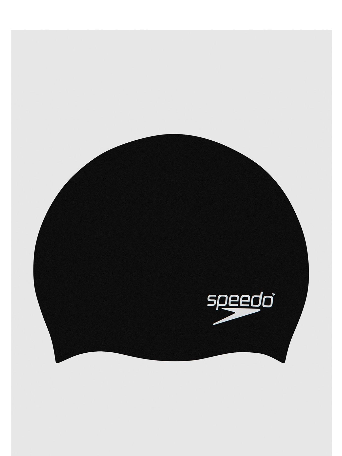 Speedo Junior Unisex Plain Moulded Silicone Swimming Cap - Black