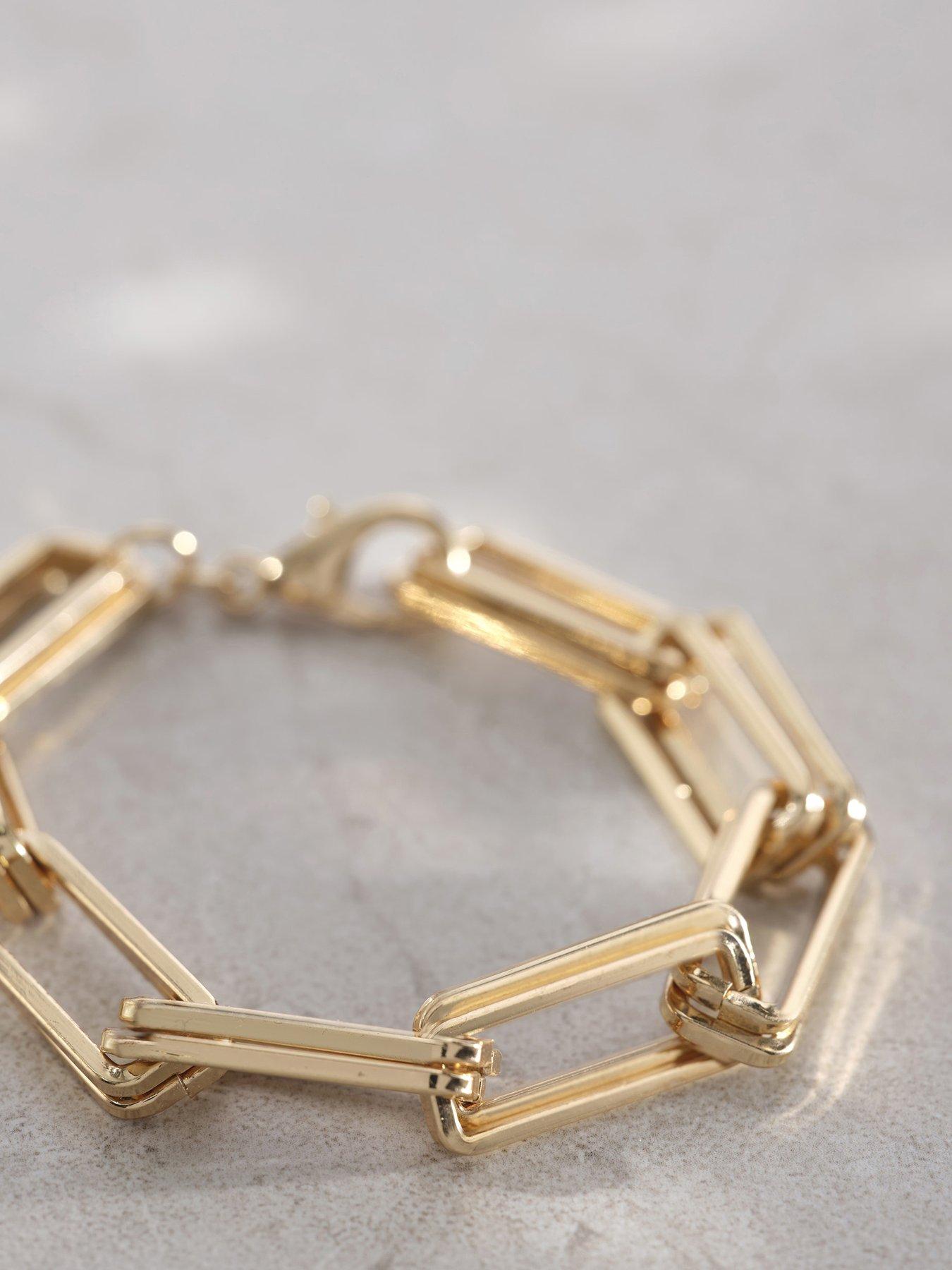 Image 3 of 3 of Mint Velvet Gold Tone Square Link Bracelet