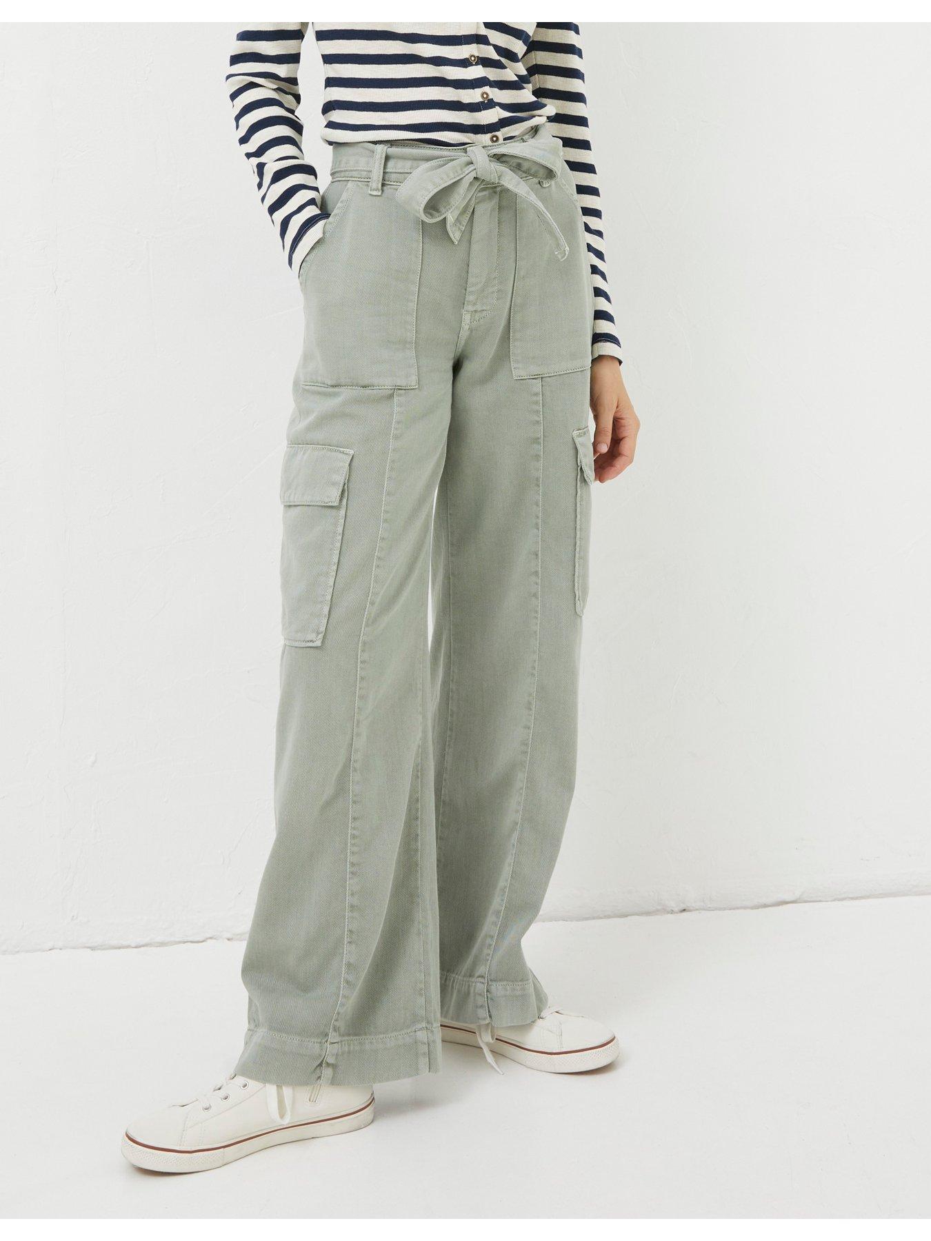 FatFace Bodi Belted Cargo Trousers - Green