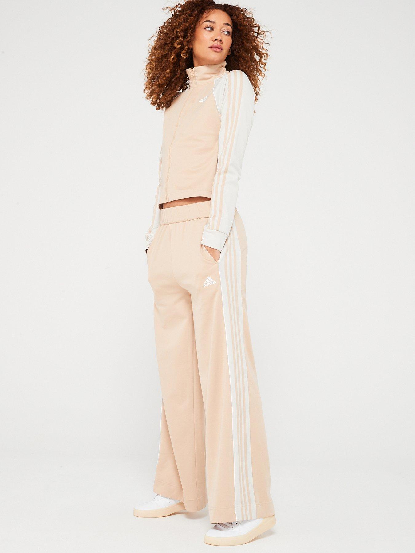 adidas Sportswear Womens Wide Leg Tracksuit - Beige