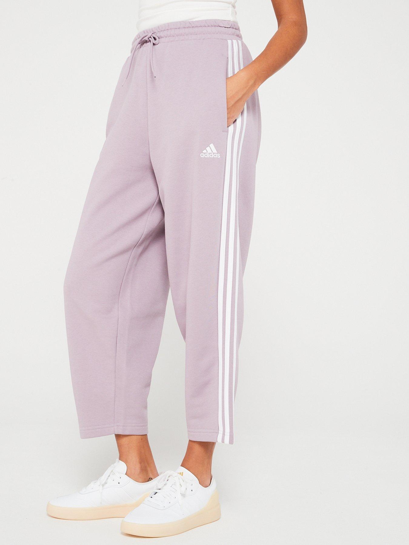 adidas Sportswear Womens 3 Stripe Open Hem Joggers Lilac Very