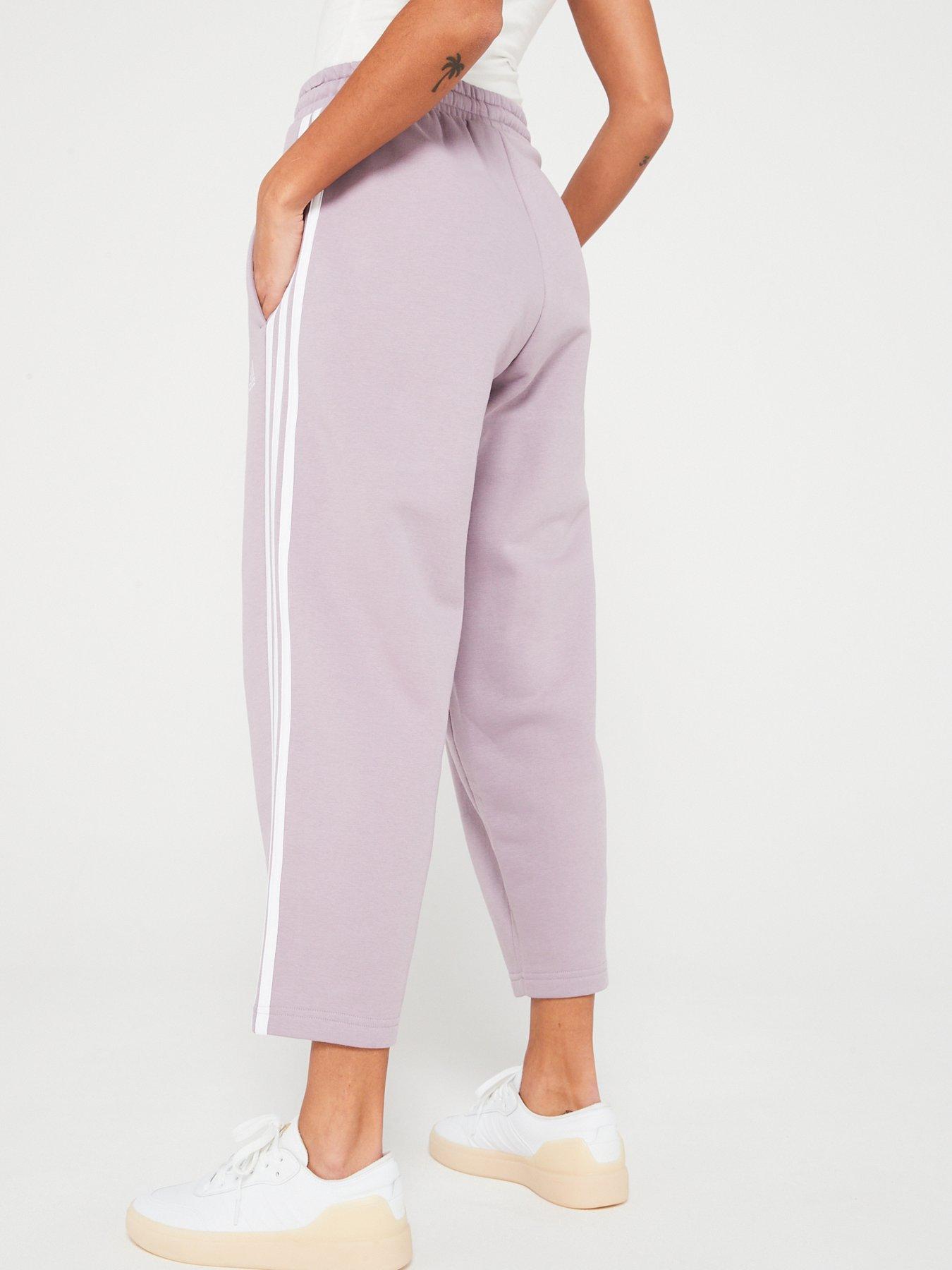 adidas Sportswear Womens 3 Stripe Open Hem Joggers Lilac Very