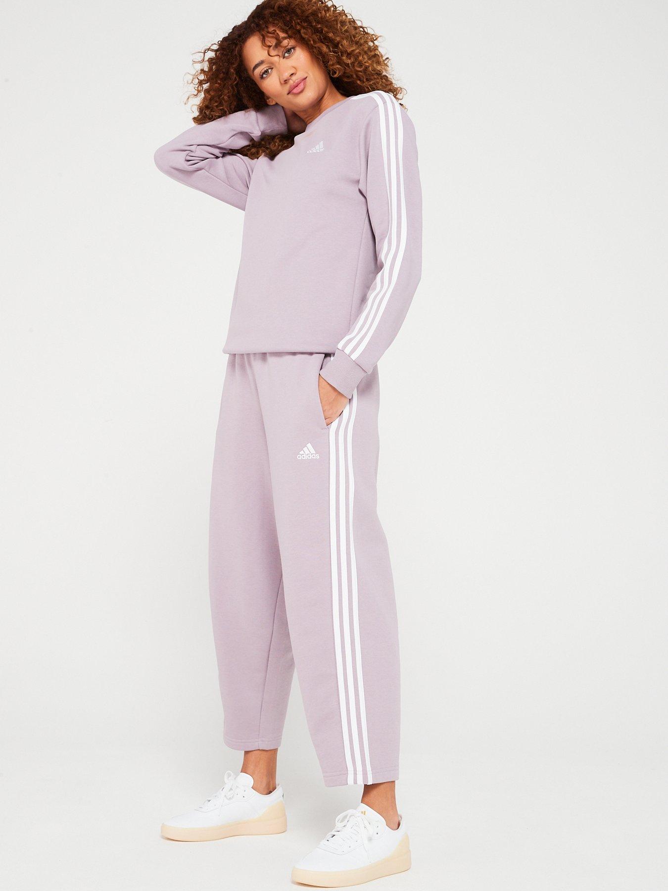 Purple adidas hot sale tracksuit womens