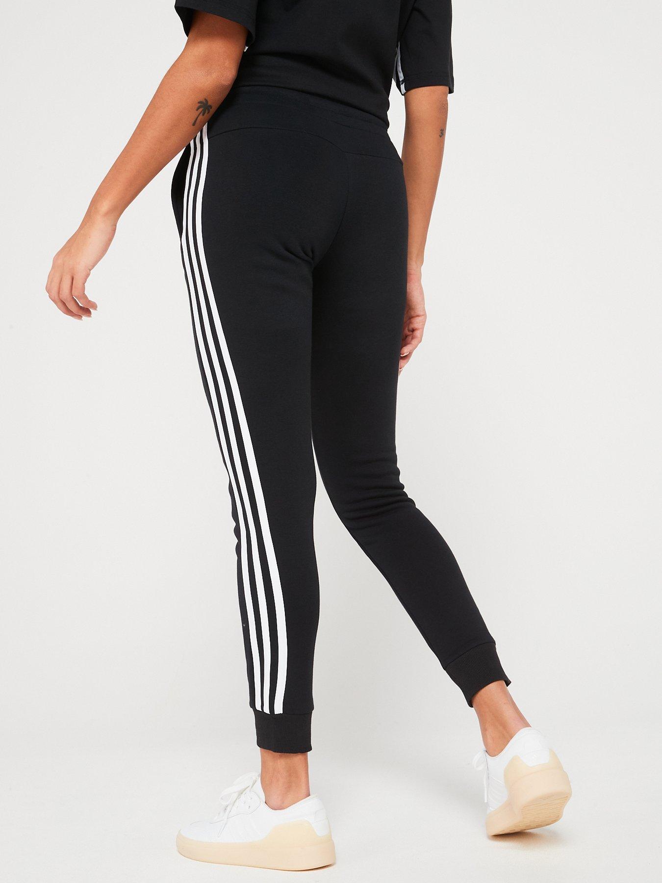 adidas Sportswear Women s 3 Stripe Joggers Black White