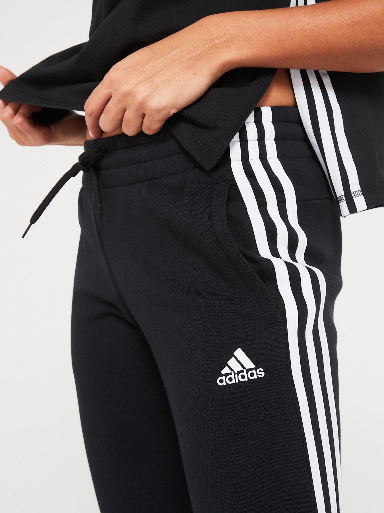 adidas Sportswear Women s 3 Stripe Joggers Black White