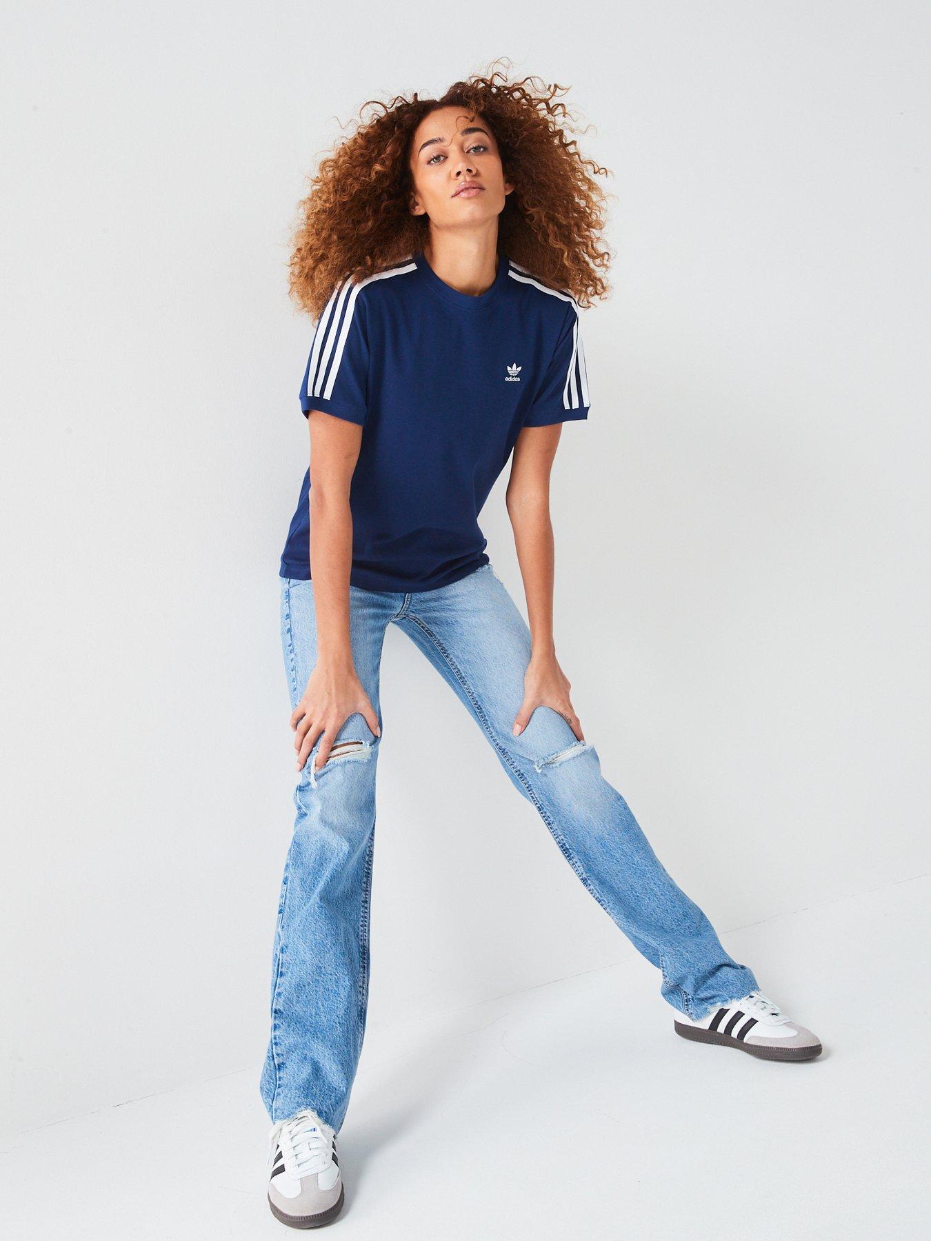 Adidas 3 stripe top womens online