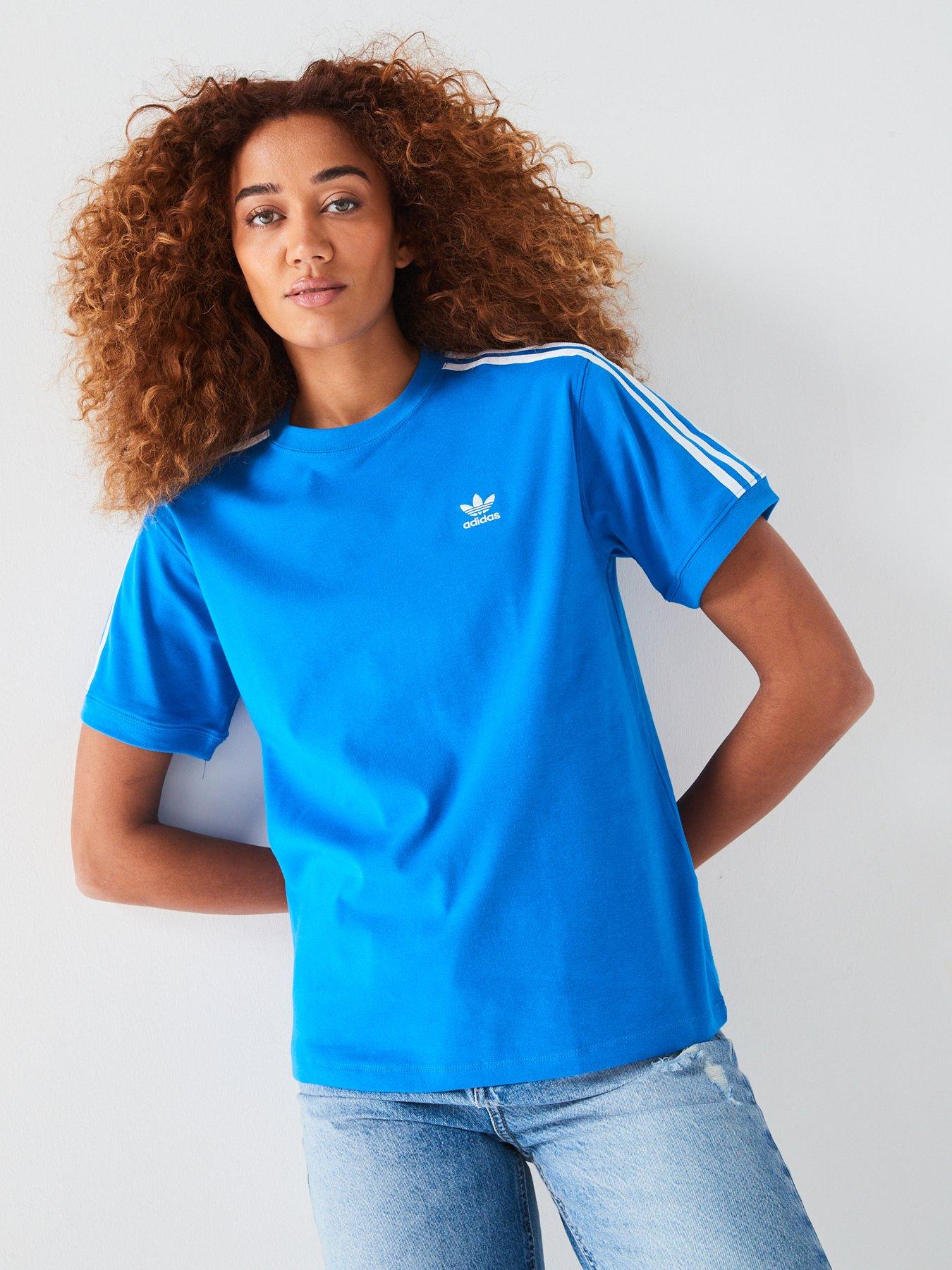 Adidas 3 stripes t shirt womens online