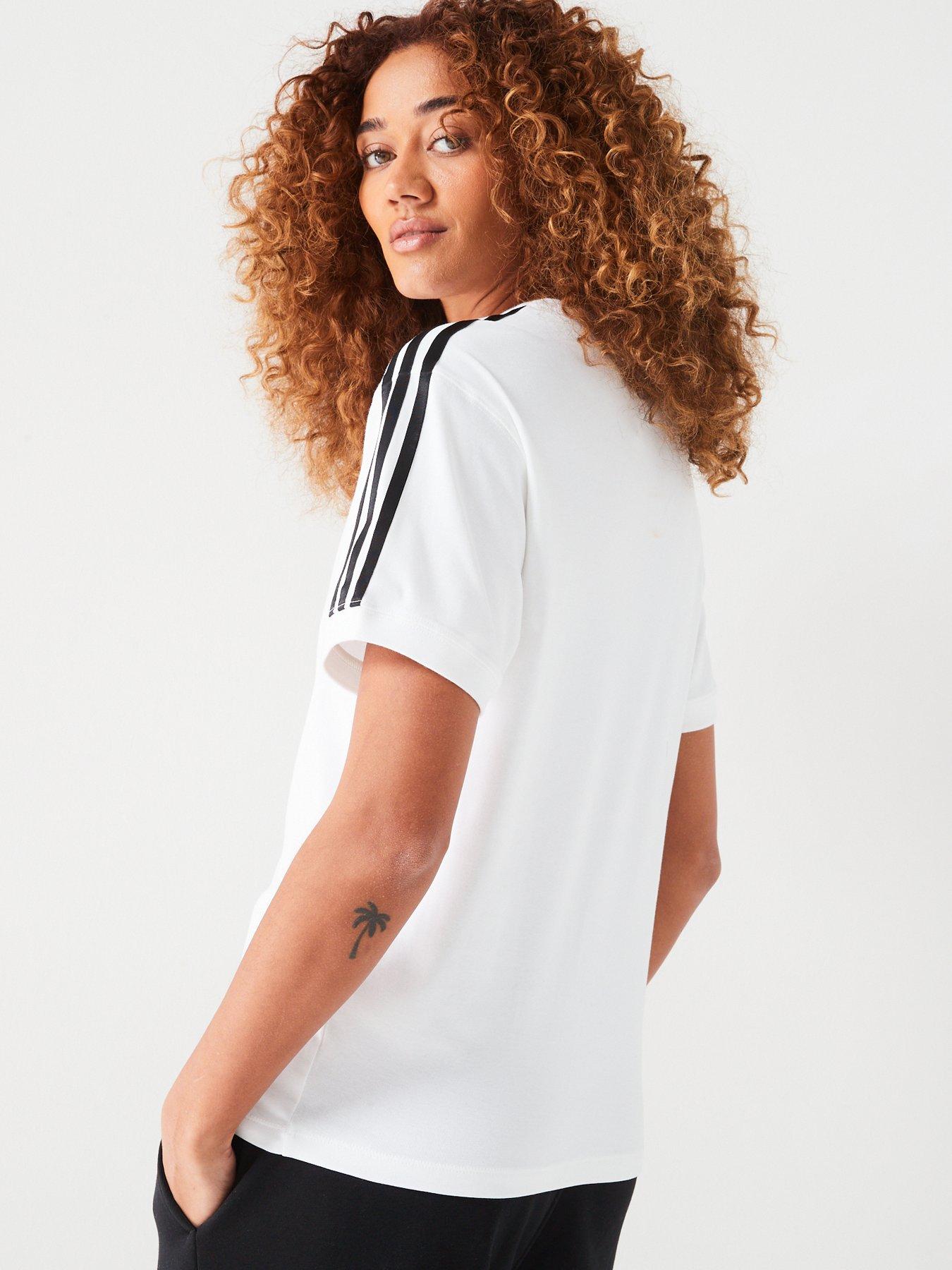 Image 2 of 4 of adidas Originals Womens 3 Stripe T-Shirt - White