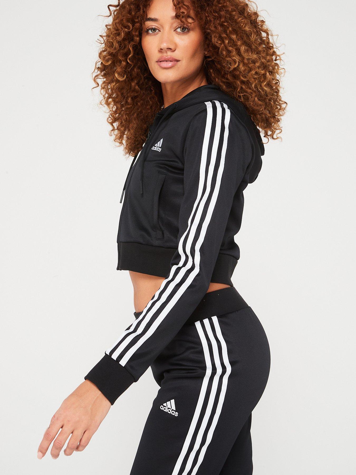 Ladies black adidas tracksuit best sale