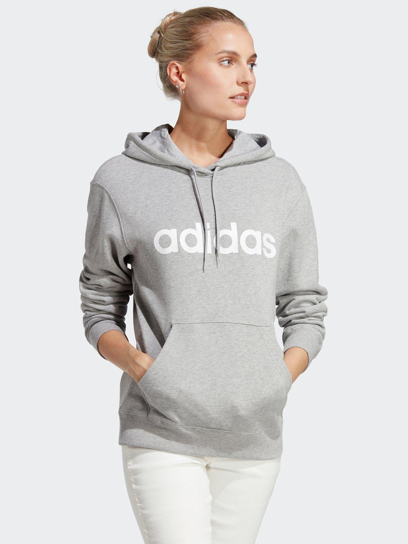 undefined Womens Linear Full Zip Hoodie - Grey