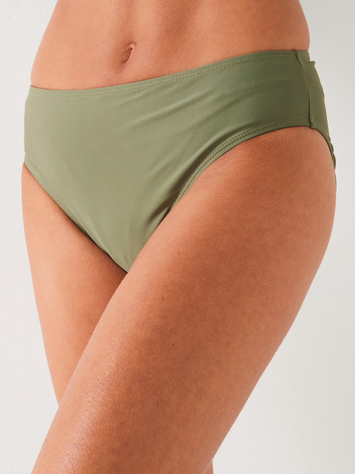undefined Mid Rise Bikini Brief - Khaki