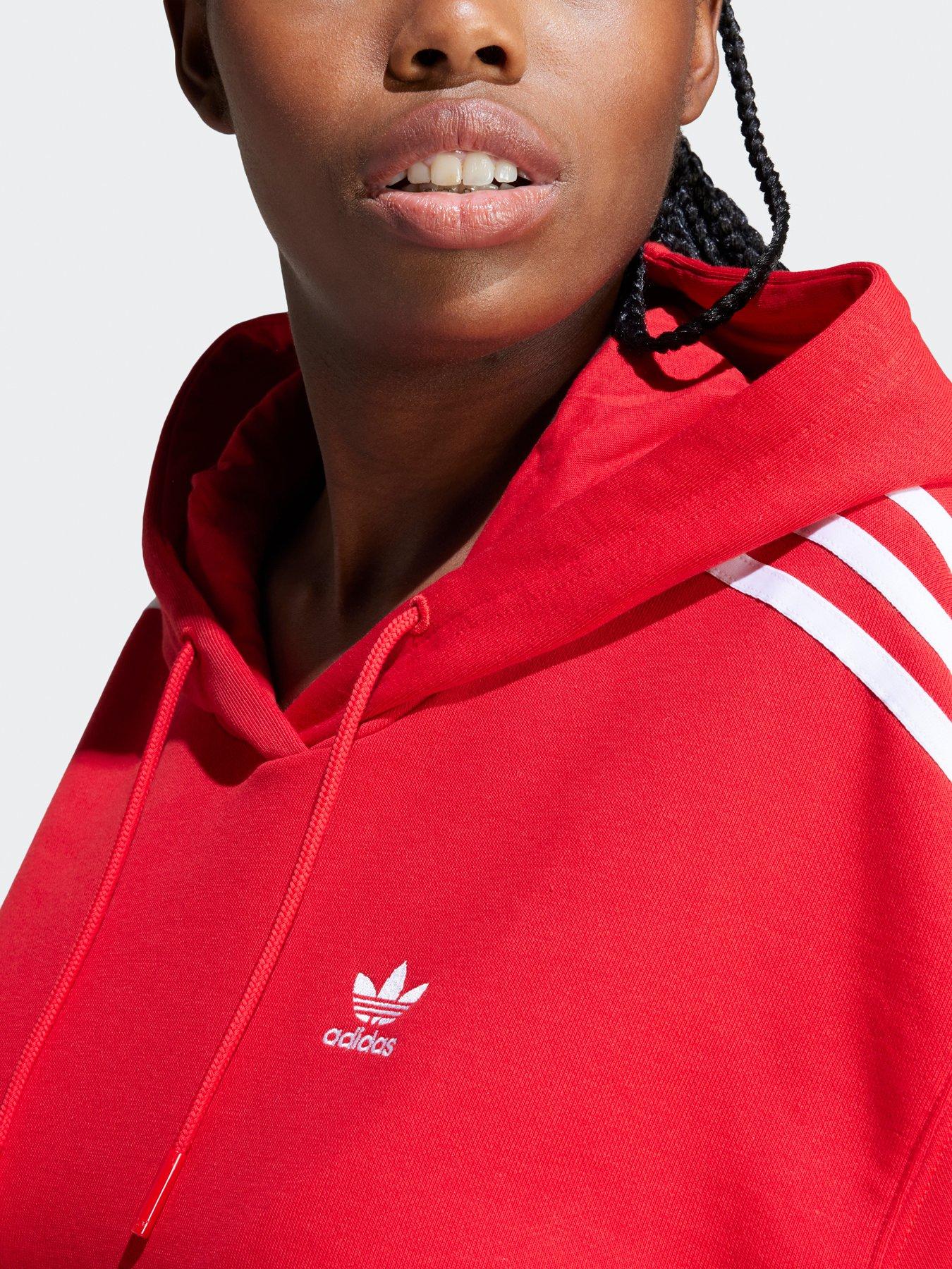 Women s 3 Stripe Oversized Hoodie Red