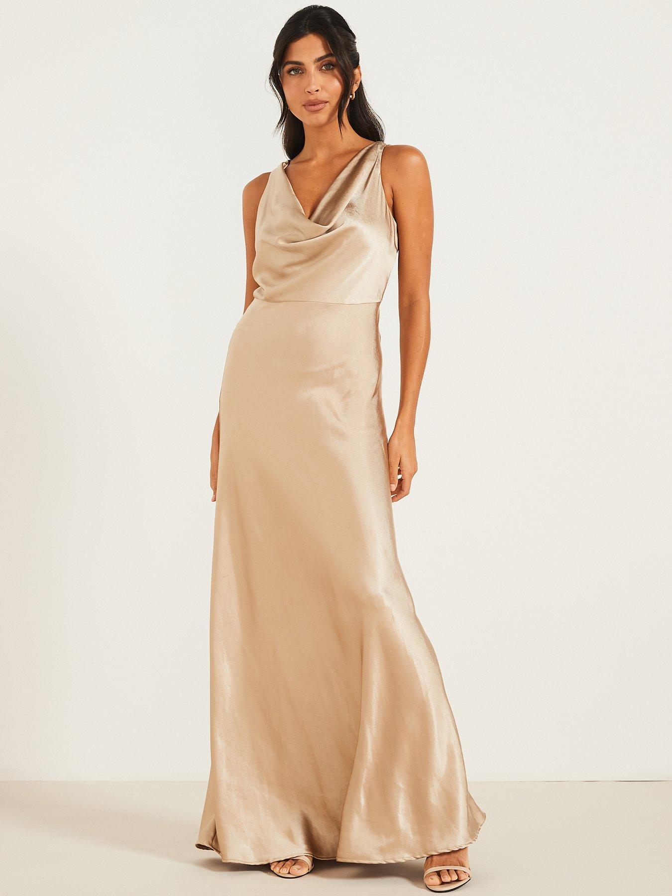 Chi Chi London Knot Detail Maxi Dress - Champagne