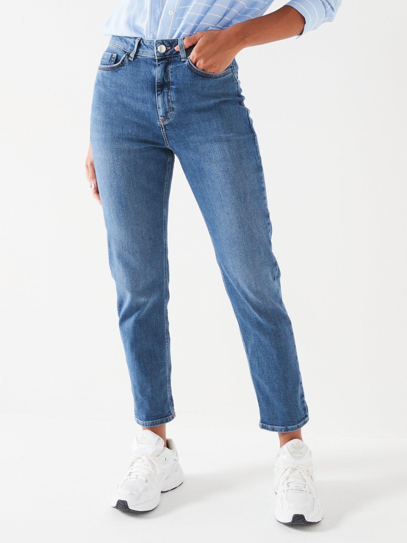 V by Very Comfort Boyfriend Jeans - Mid Wash | Very.co.uk