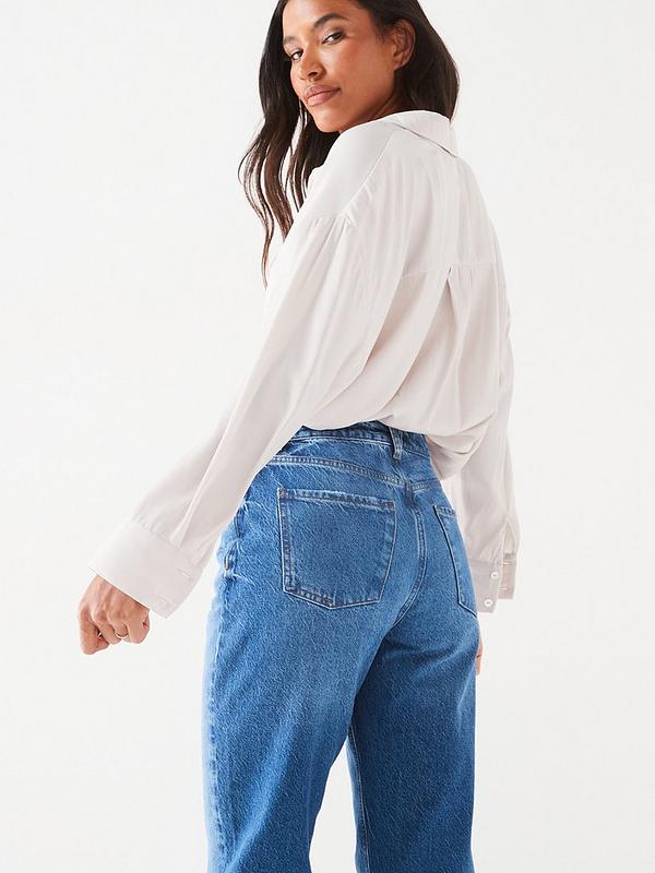 V by Very High Waist Mom Jeans - Mid Wash | Very.co.uk