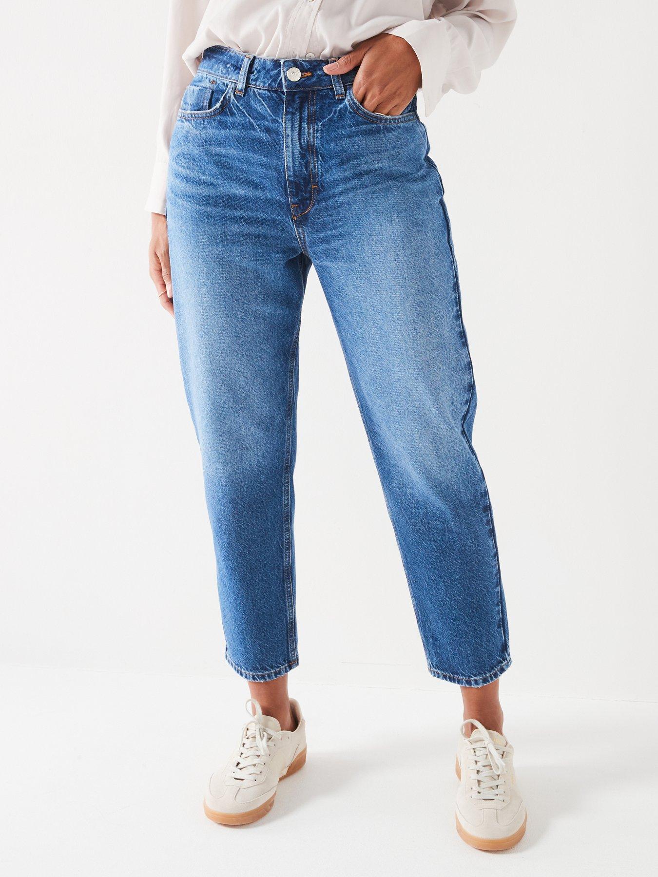 V by Very High Waist Mom Jeans - Mid Wash | Very.co.uk