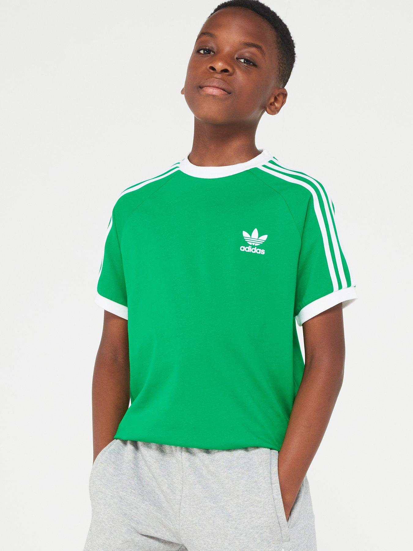 Adidas 3 stripes tee green sale