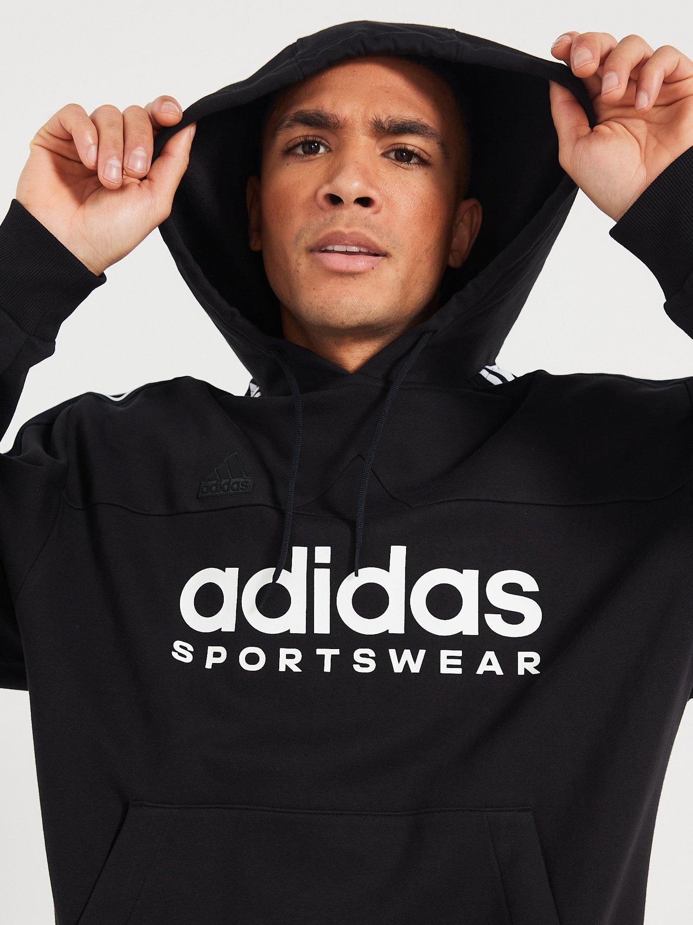 Adidas mens hoodie black sale