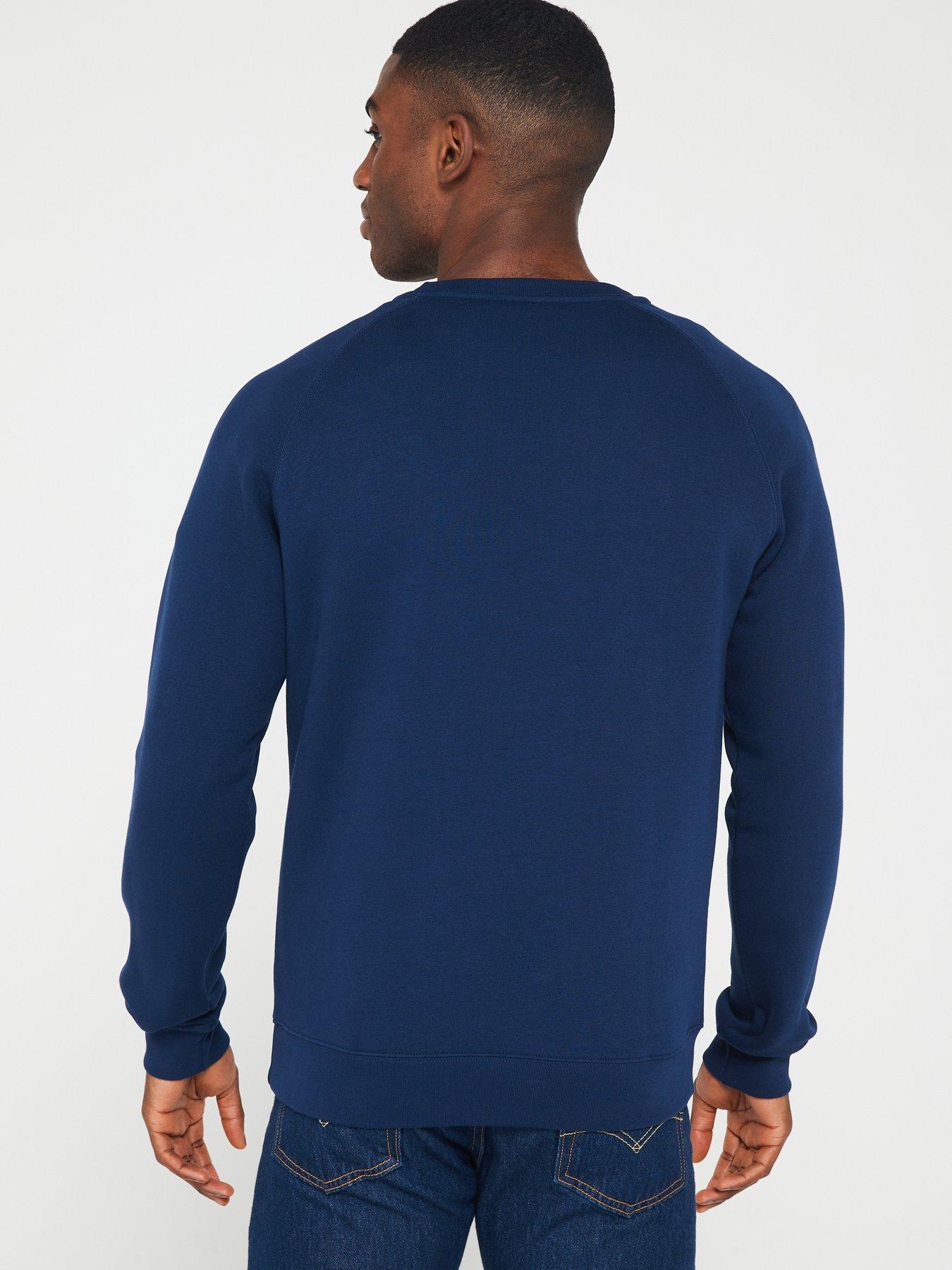 Adidas grey & navy best sale off court trefoil pullover hoodie