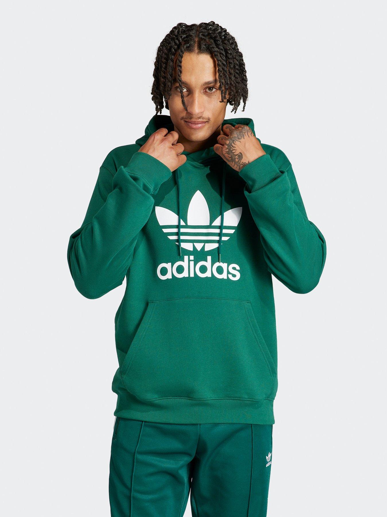 Adidas trefoil store hoodie mens sale