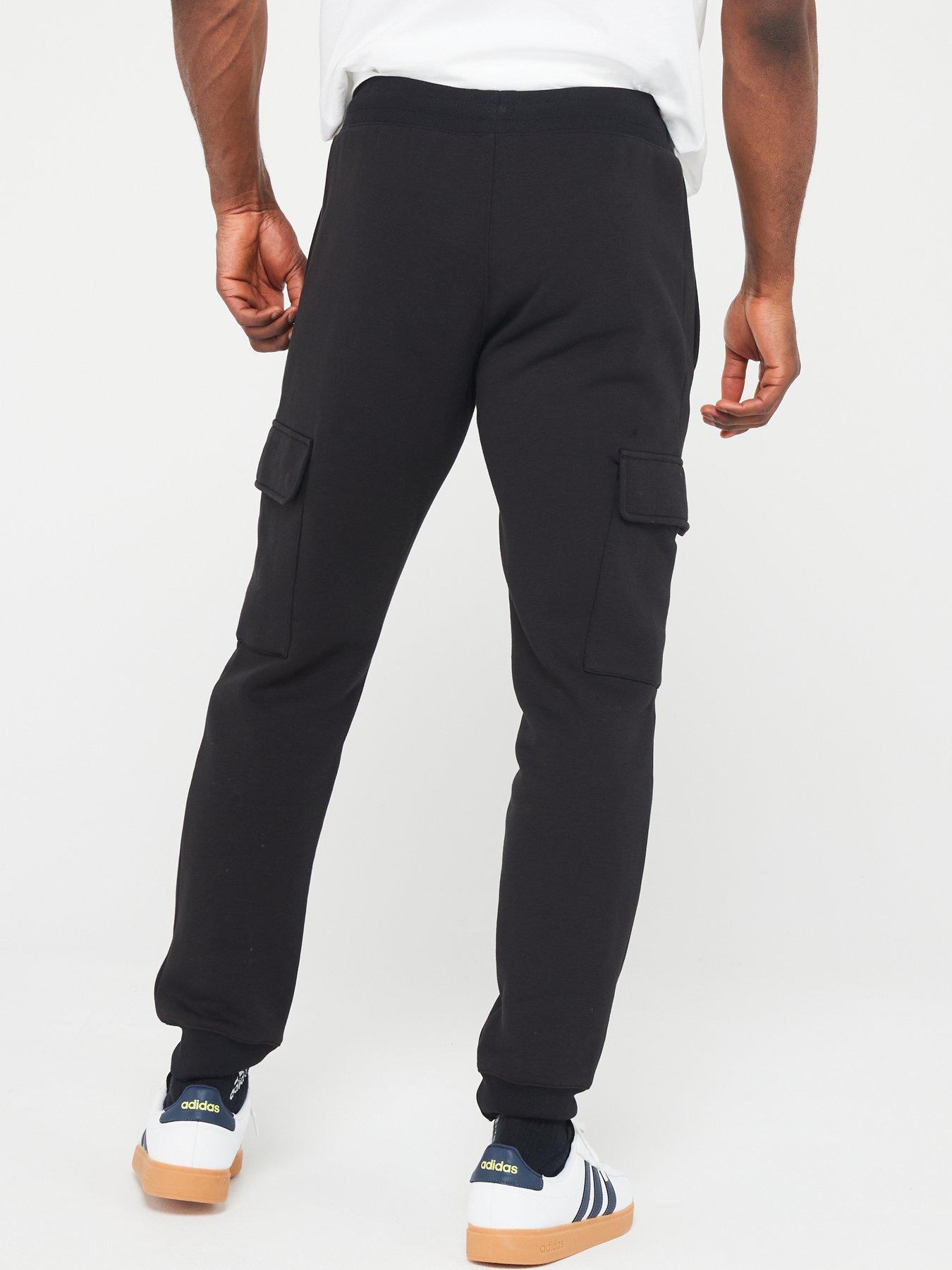 Men s Essential Trefoil Cargo Pants Black White