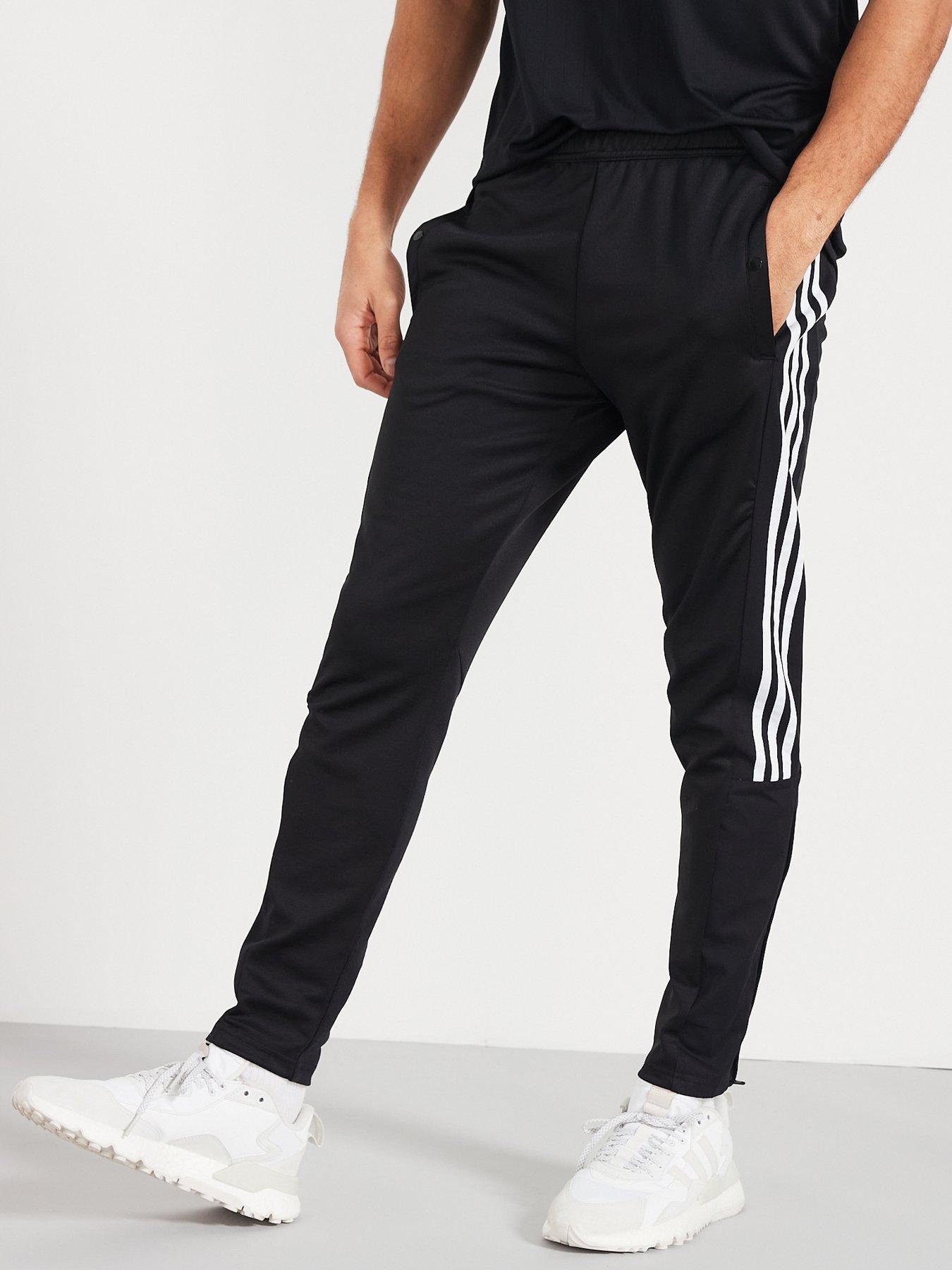 Men's Trackpant Jogger Regular Fit 560 With Side Panel for Gym-Black/White