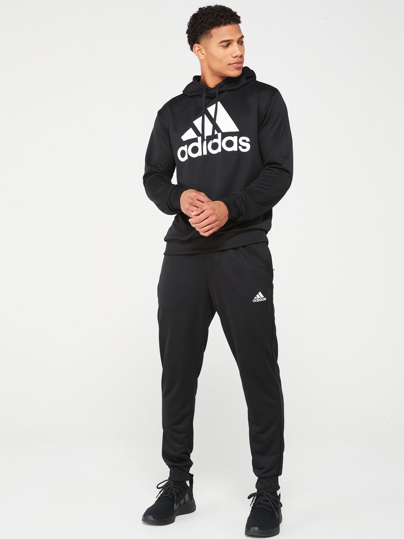 Black hooded tracksuit best sale