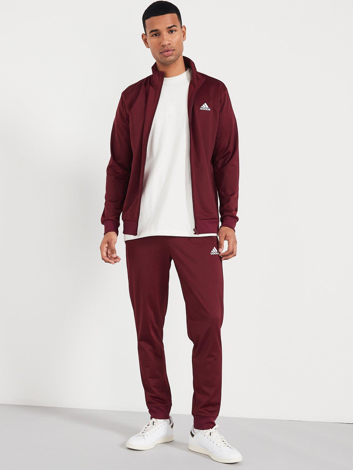 Grey and red adidas tracksuit clearance