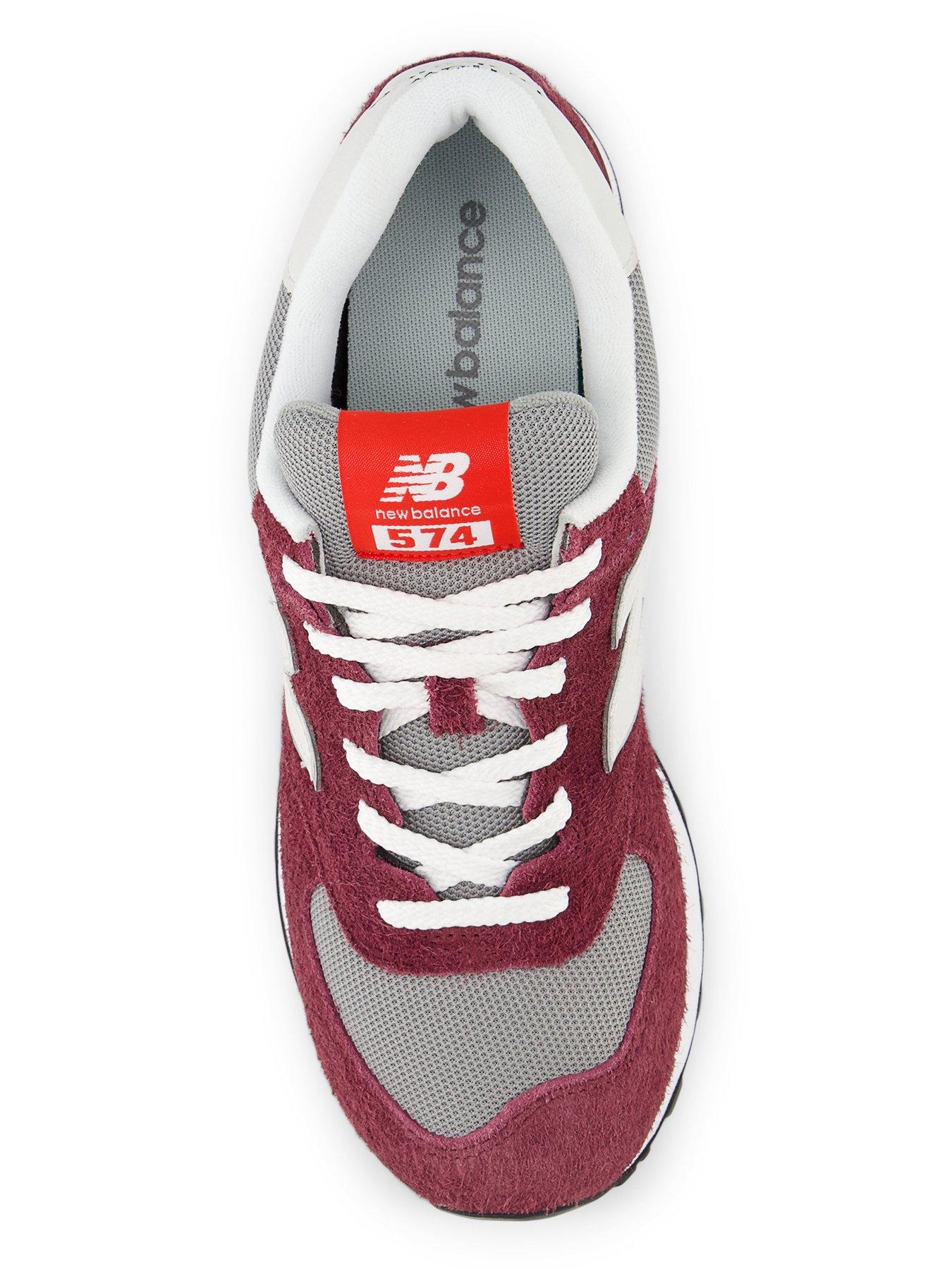 Mens new balance burgundy 574 trainers 2025