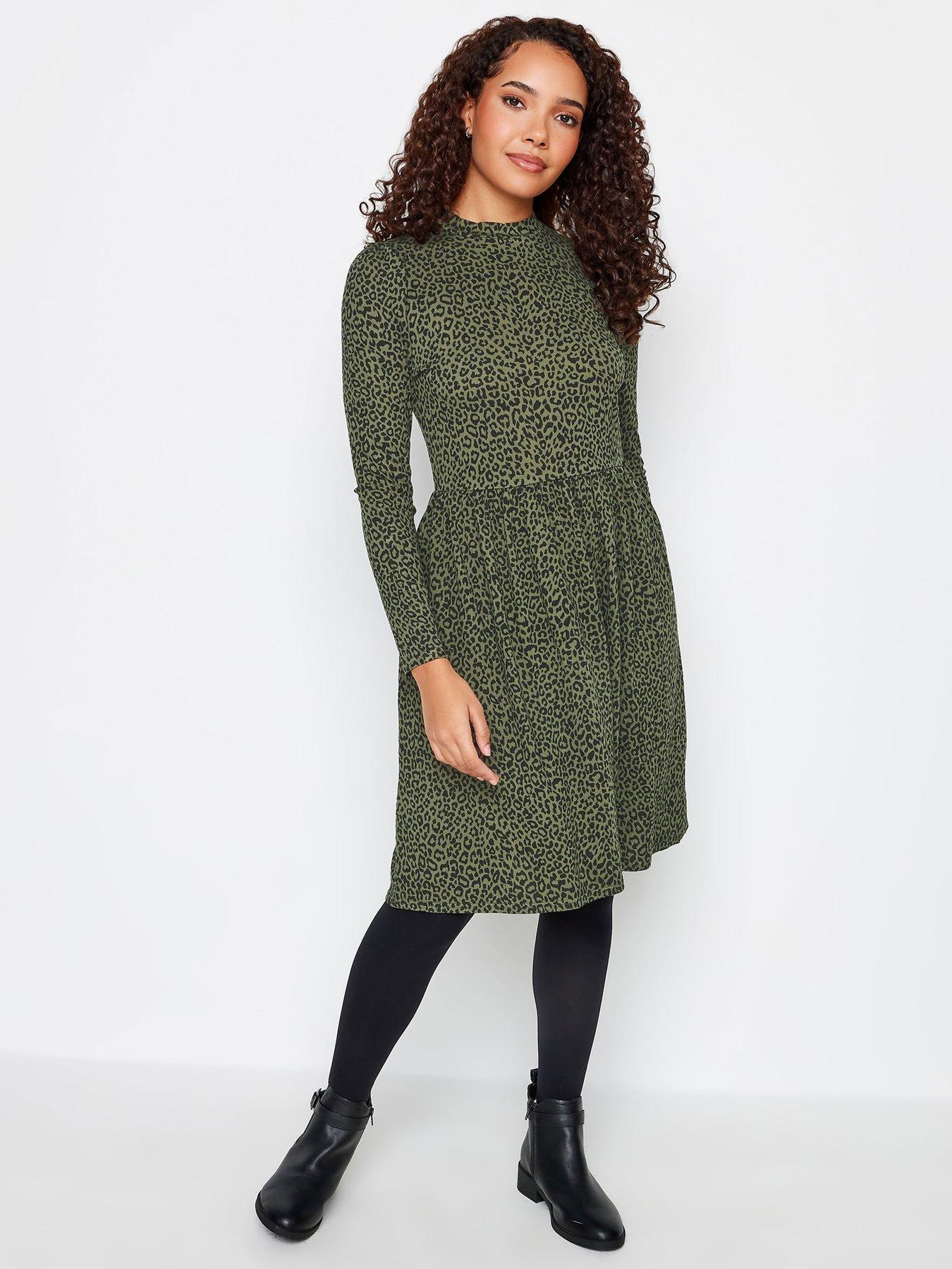 M&Co Khaki Animal Smock Dress Very