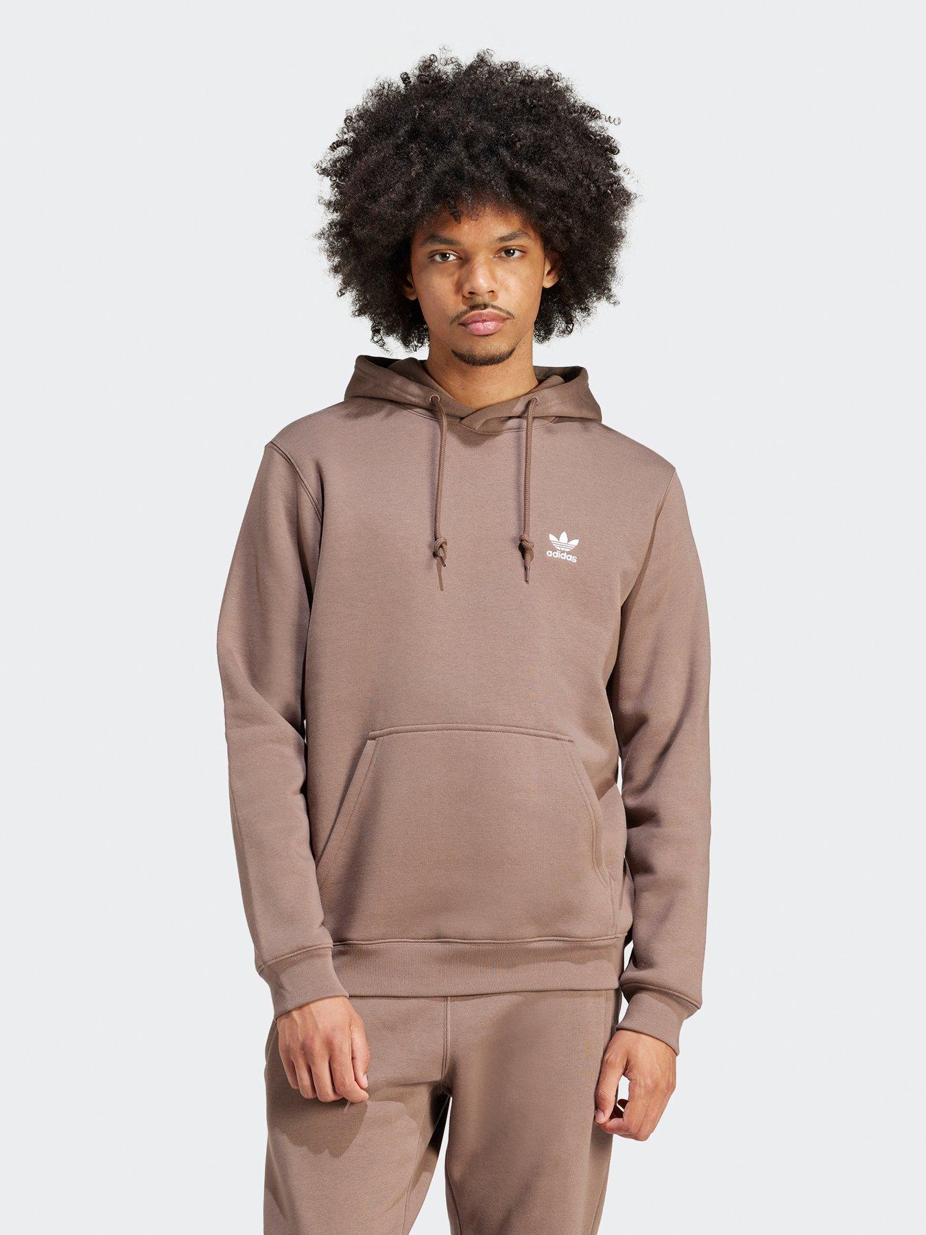 adidas Originals Men s Essential Trefoil Hoodie Light Brown