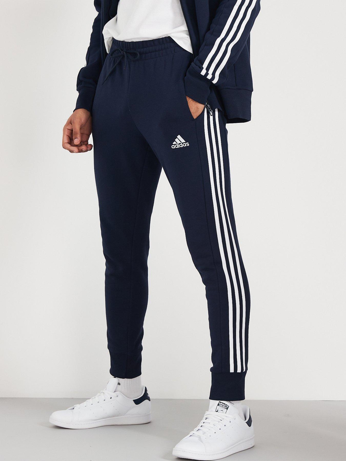 undefined Mens 3 Stripe Joggers - Navy