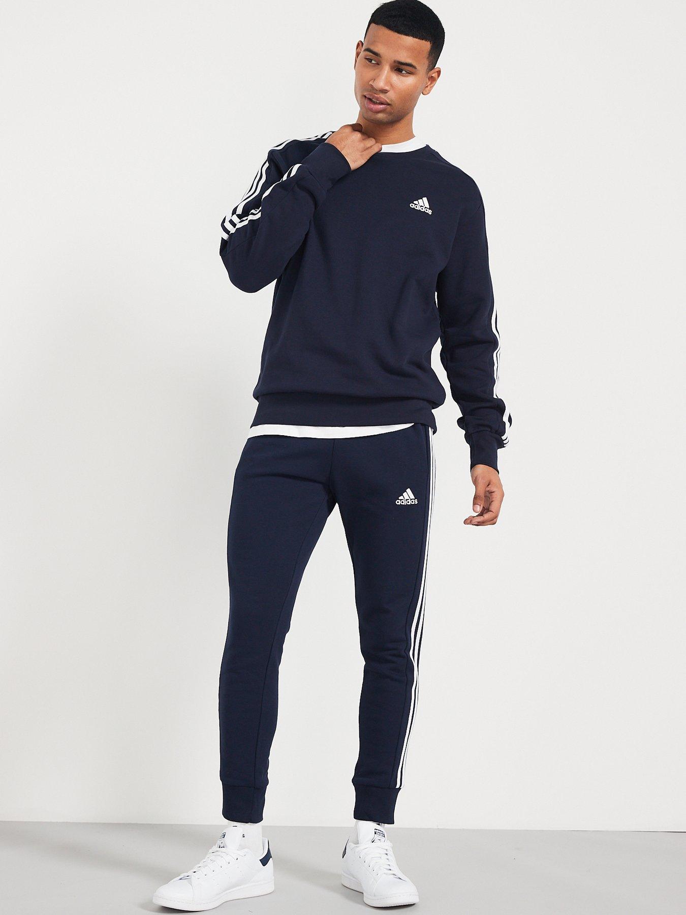 adidas Sportswear Mens 3 Stripe Joggers - Navy | Very.co.uk