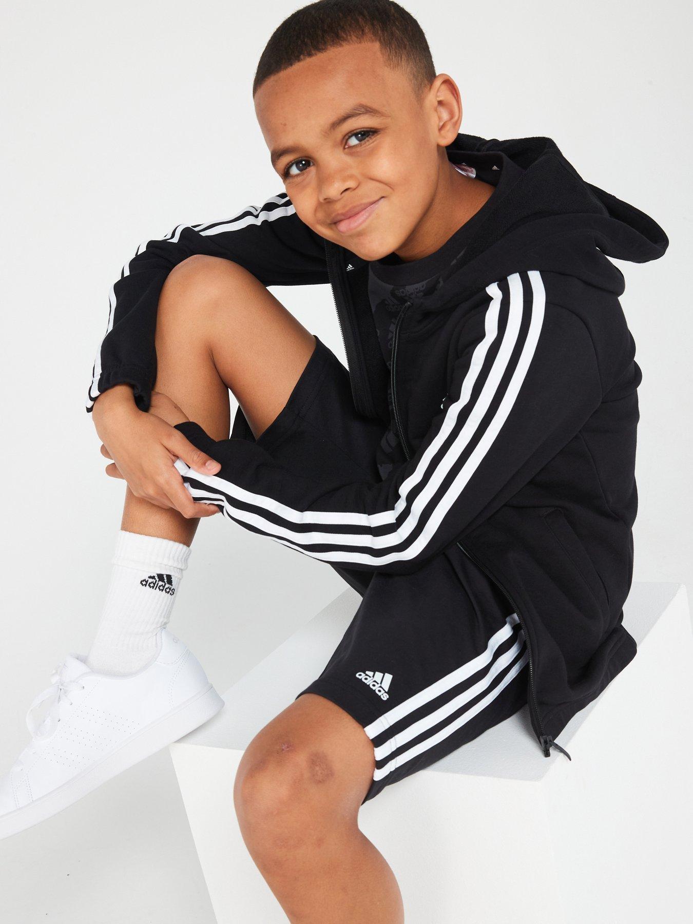 Image 4 of 4 of adidas Sportswear Junior Essentials Hooded Track Top - Black/White