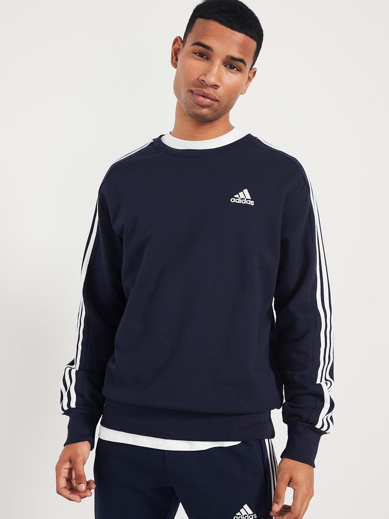 Navy blue adidas crew neck sale