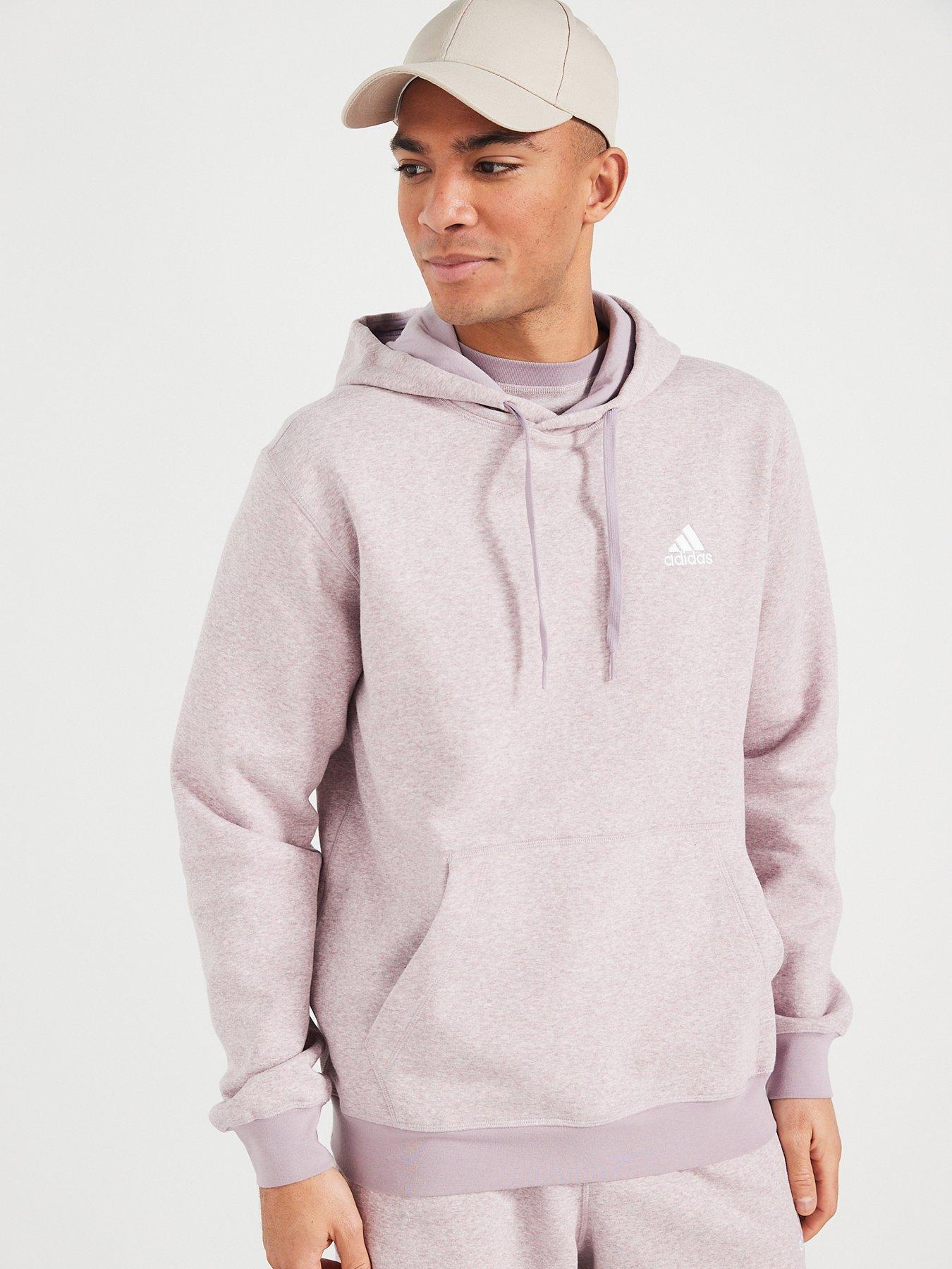 adidas Sportswear Mens Essentials Melange Hoodie - Lilac | Very.co.uk