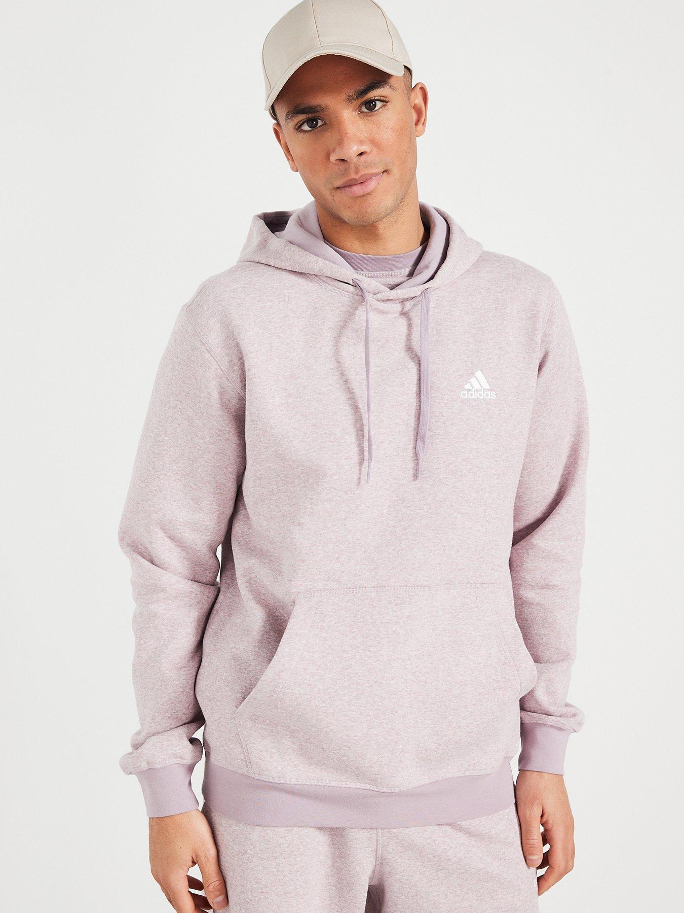 adidas Sportswear Mens Essentials Melange Hoodie Lilac Very