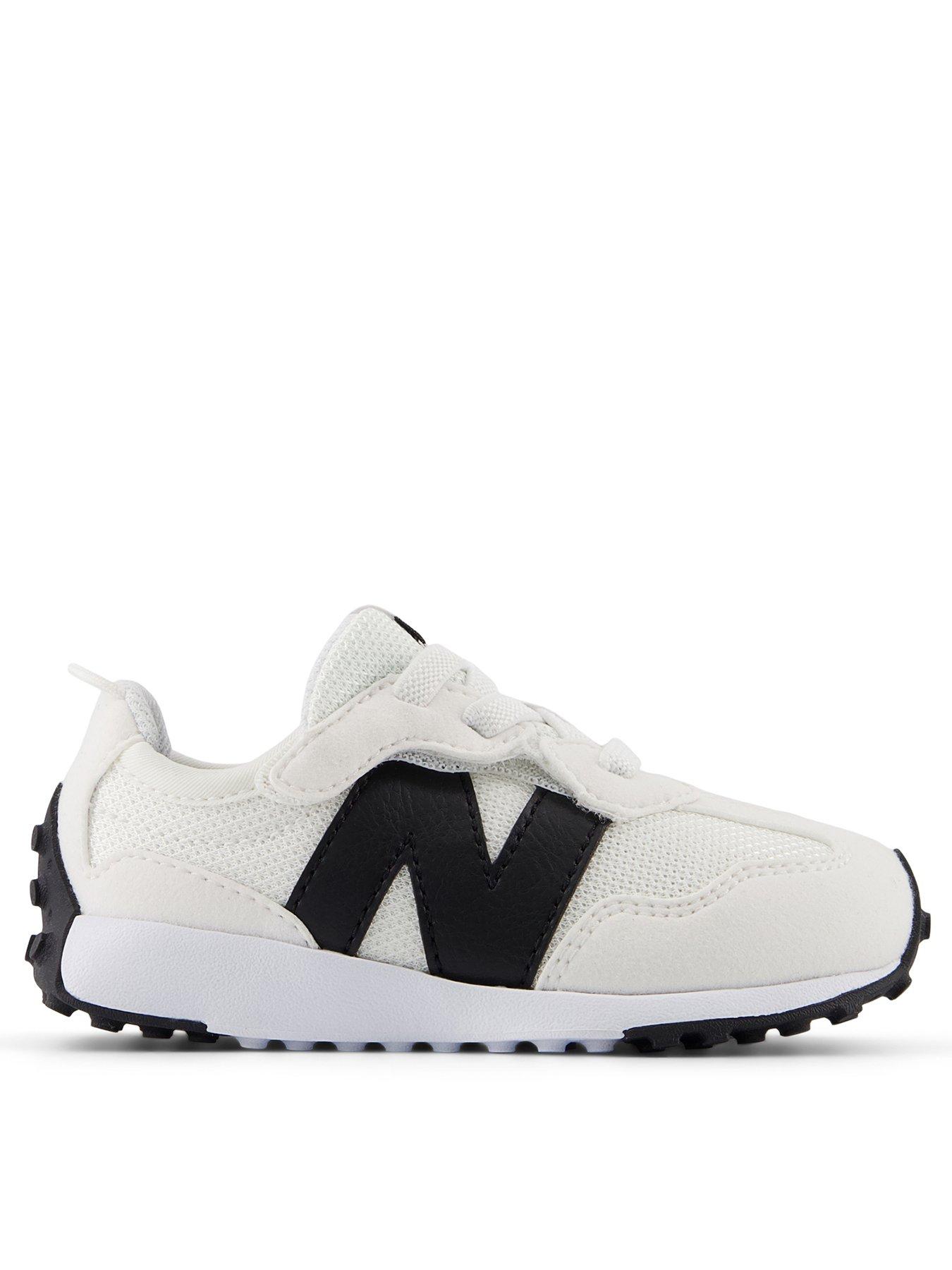 New Balance Infant Unisex 327 Trainers, Black/White, Size 8 Younger