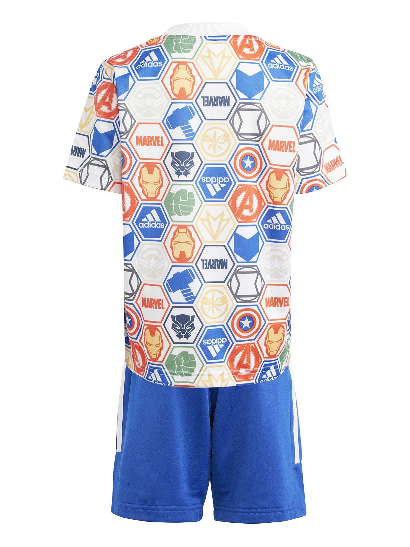 Image 2 of 4 of adidas Sportswear Kids Disney Marvel T-Shirt and Shorts Set - Multi