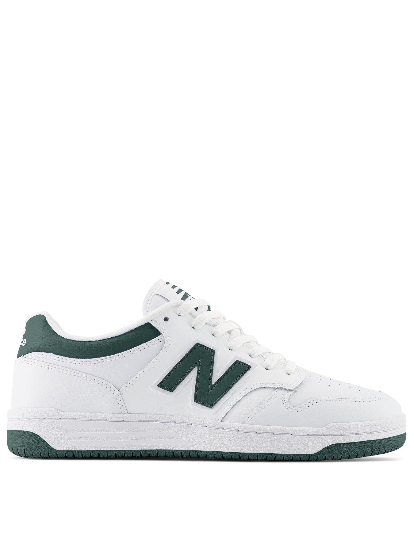 New Balance Mens 480 Trainers White Green Uk