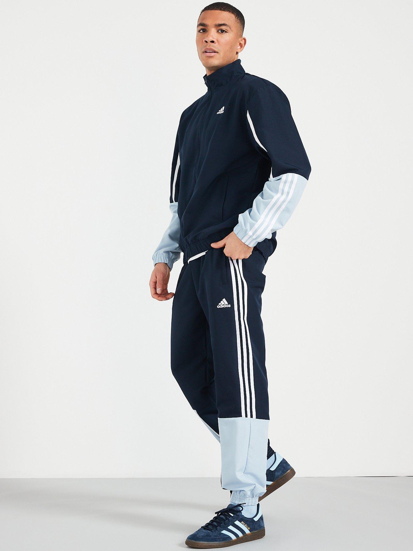 adidas Sportswear Mens Colourblock 3 Stripe Tracksuit - Navy | Very.co.uk