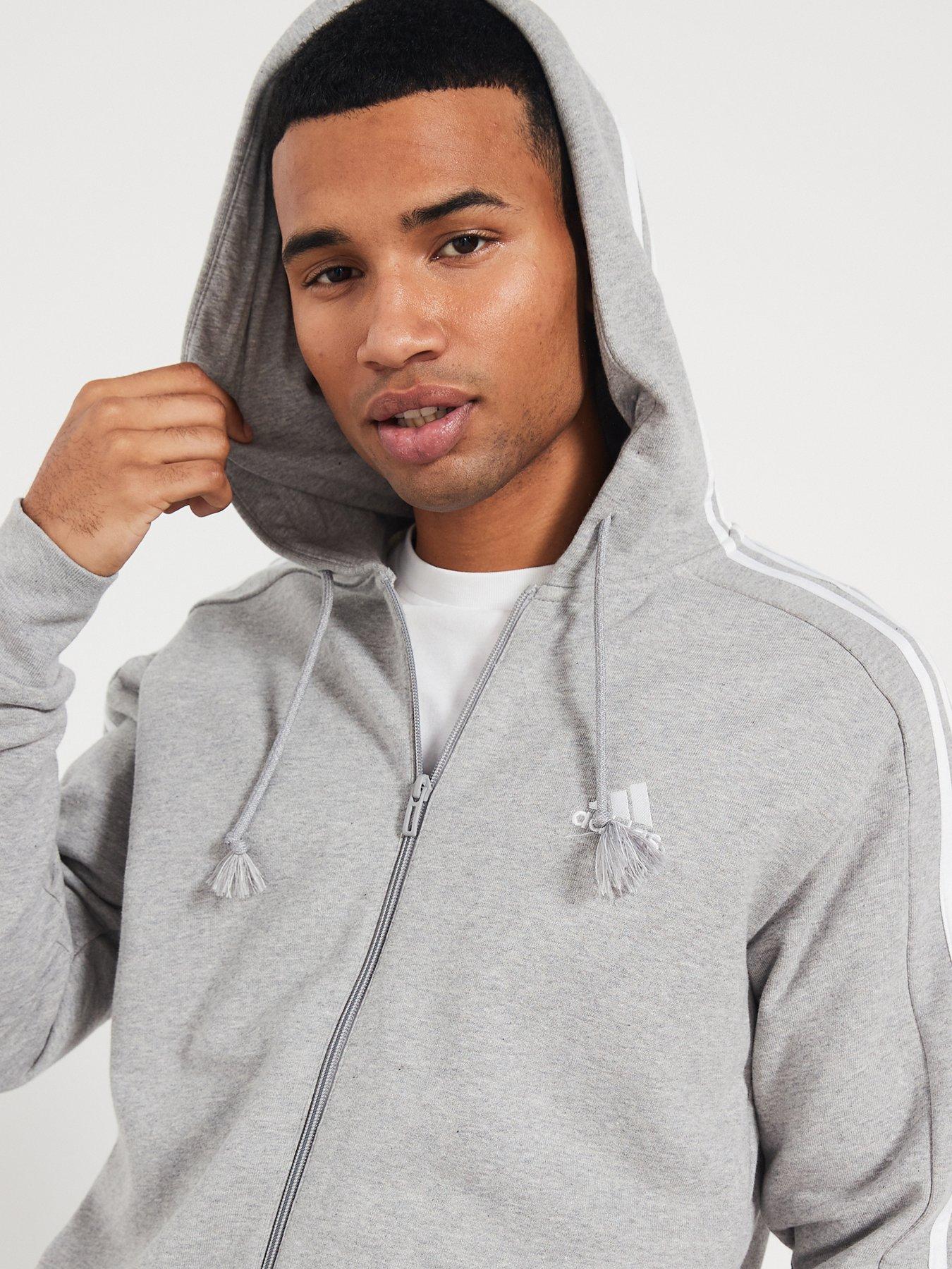 Mens Essentials Hooded Track Top Grey