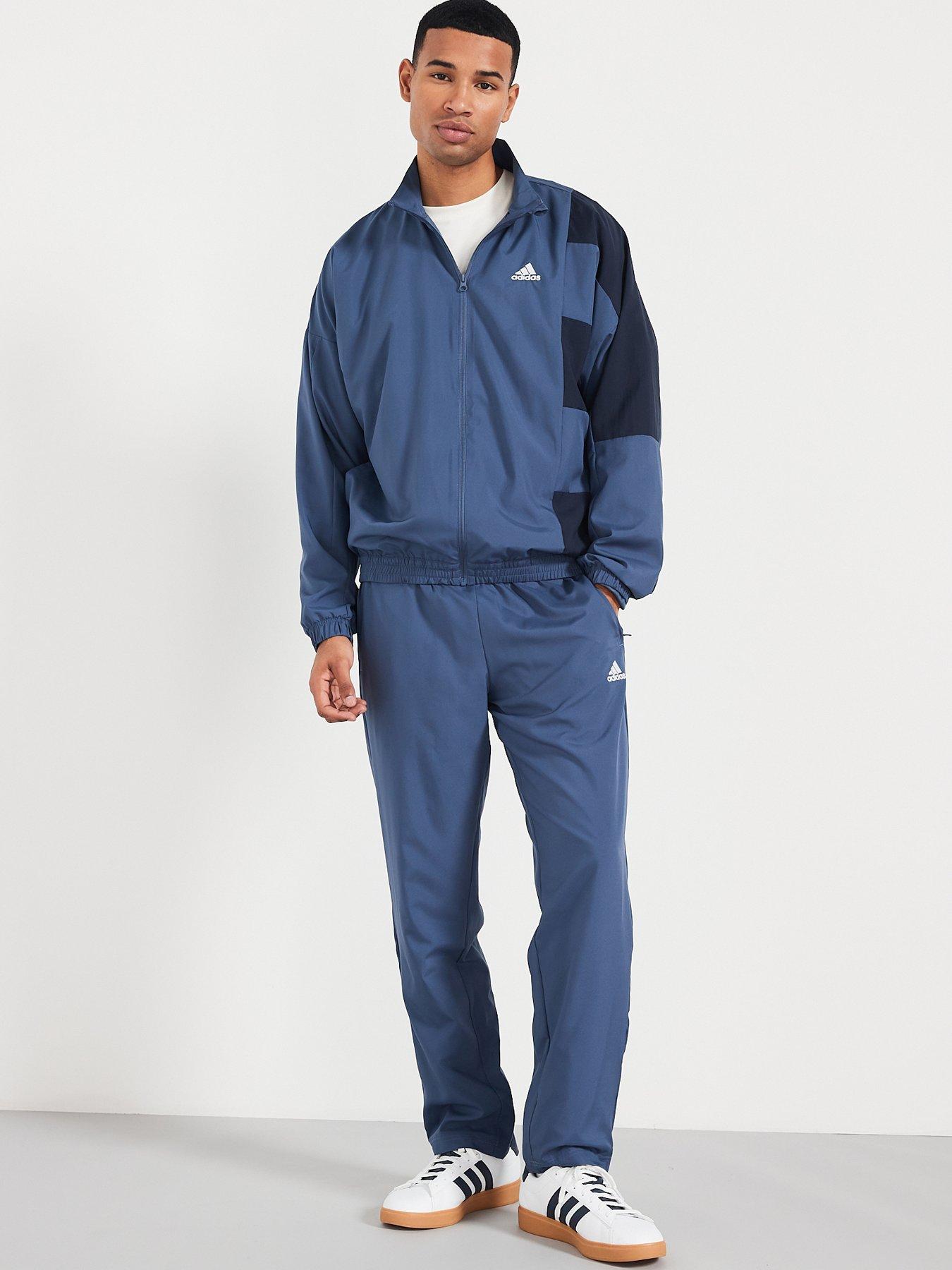 adidas Sportswear Mens Colourblock Tracksuit - Blue | Very.co.uk