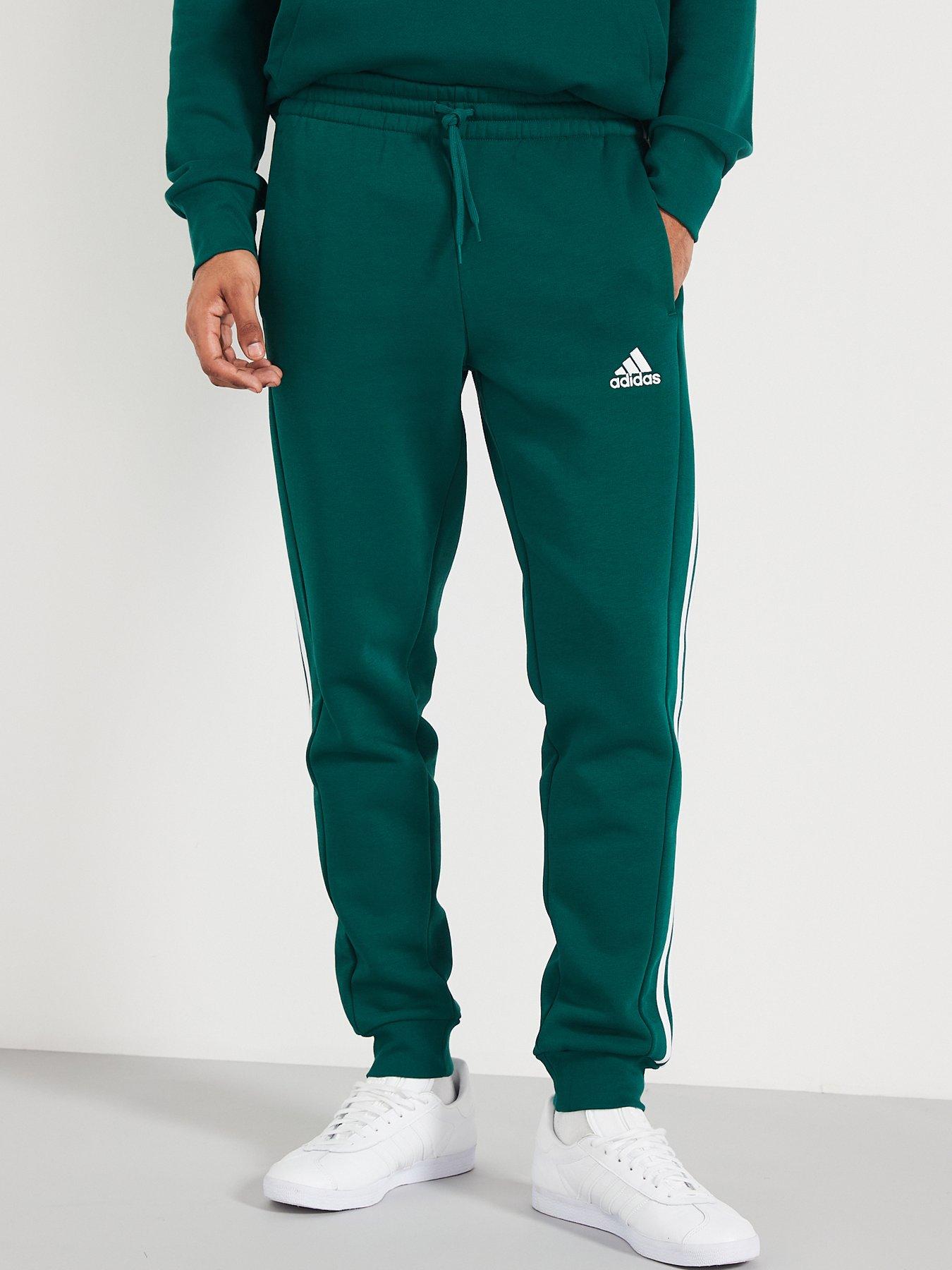 adidas Sportswear Mens 3 Stripe Fleece Tricot Pant Red Very