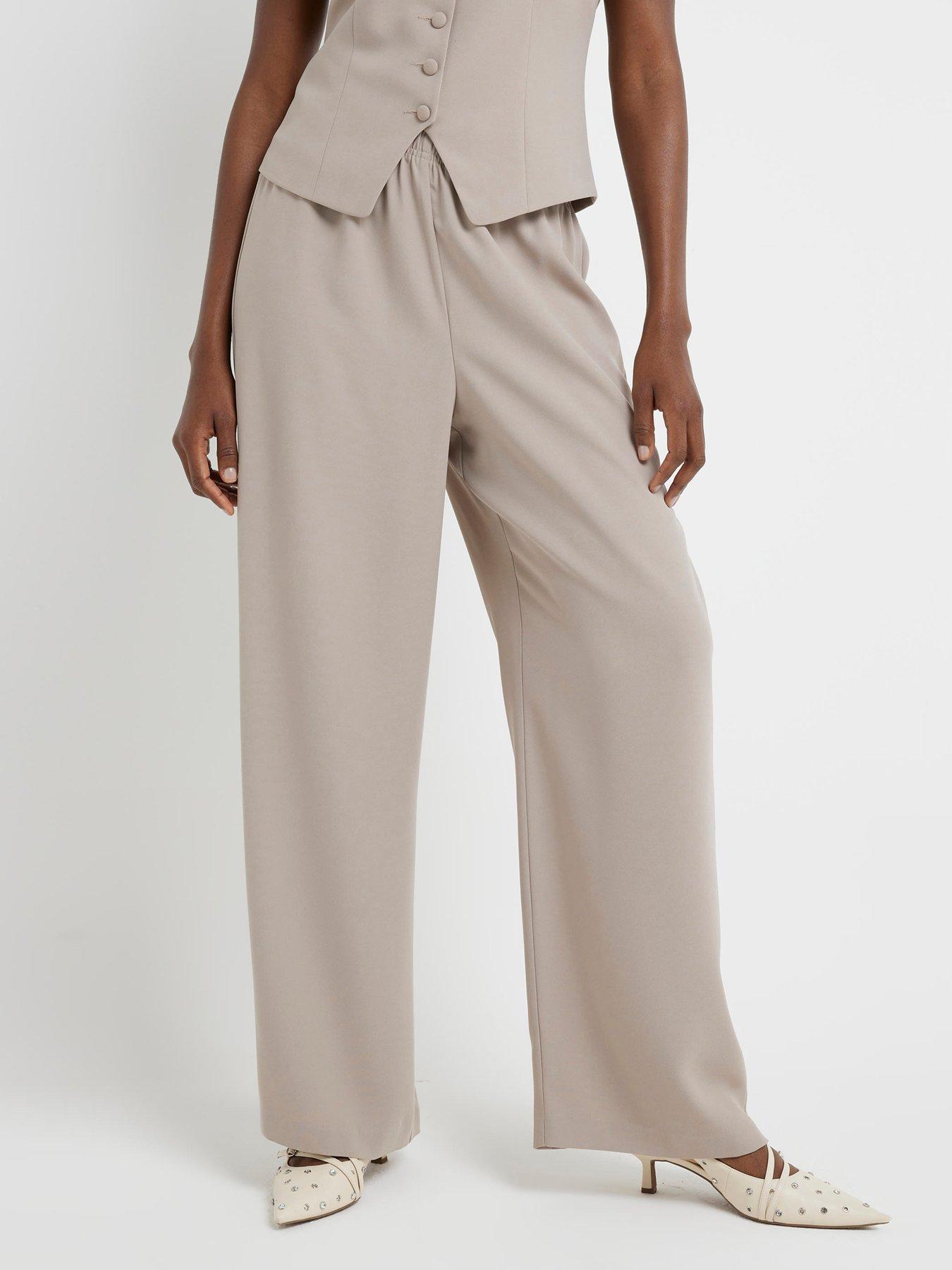 river-island-elasticated-wide-leg-trouser-light-beige