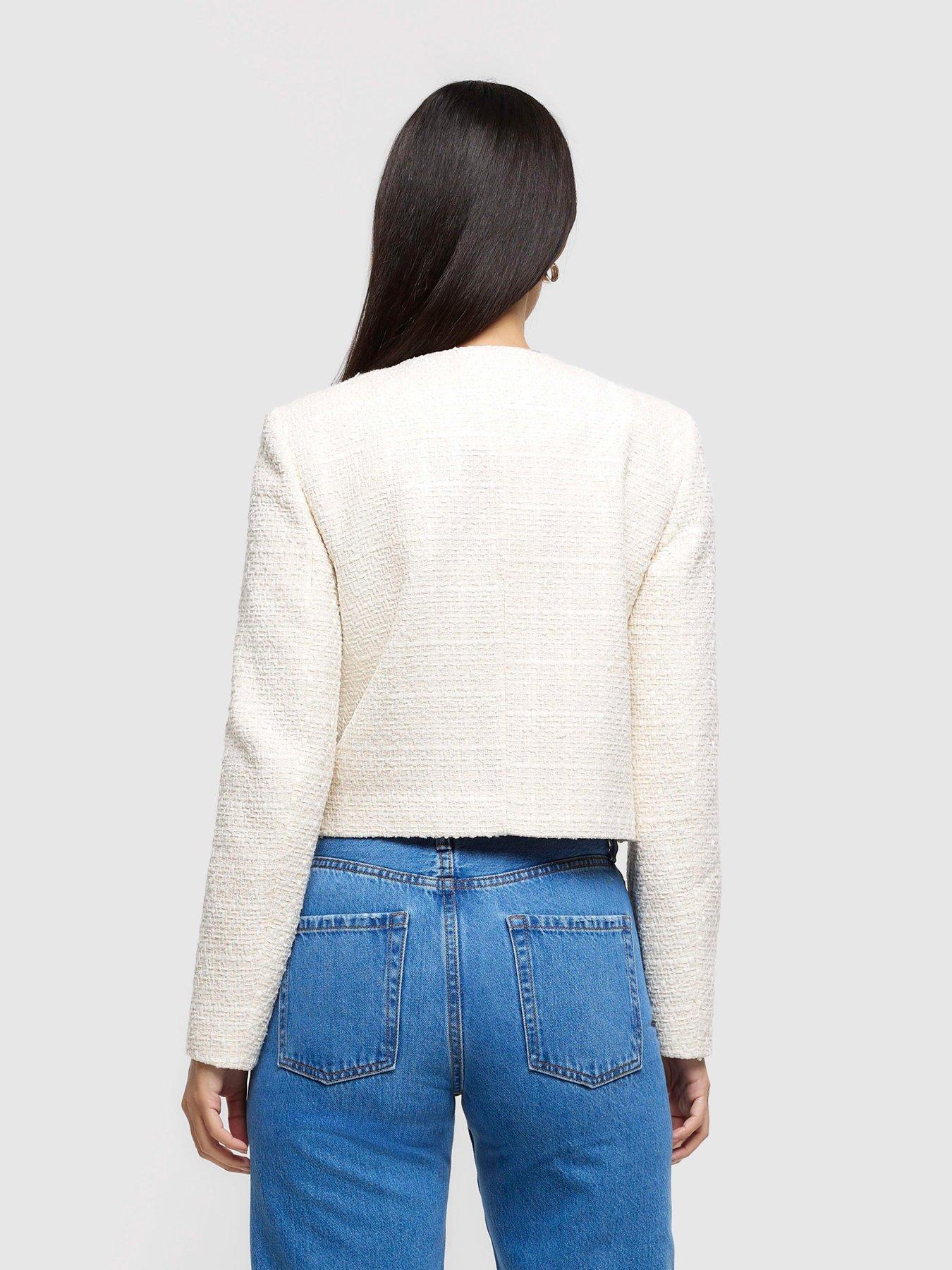 River island white hot sale boucle jacket