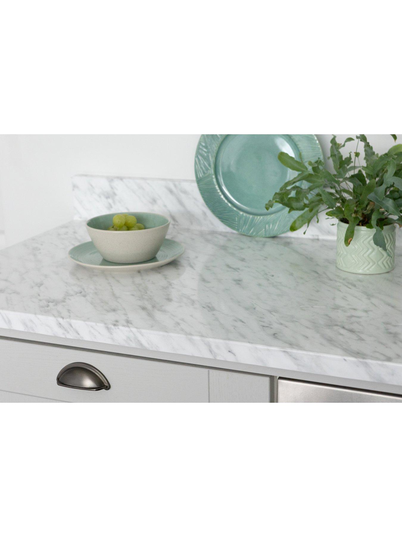 undefined Carrara Grey Marble Self-Adhesive Vinyl Wrap Film – 67.5 x 500 cm