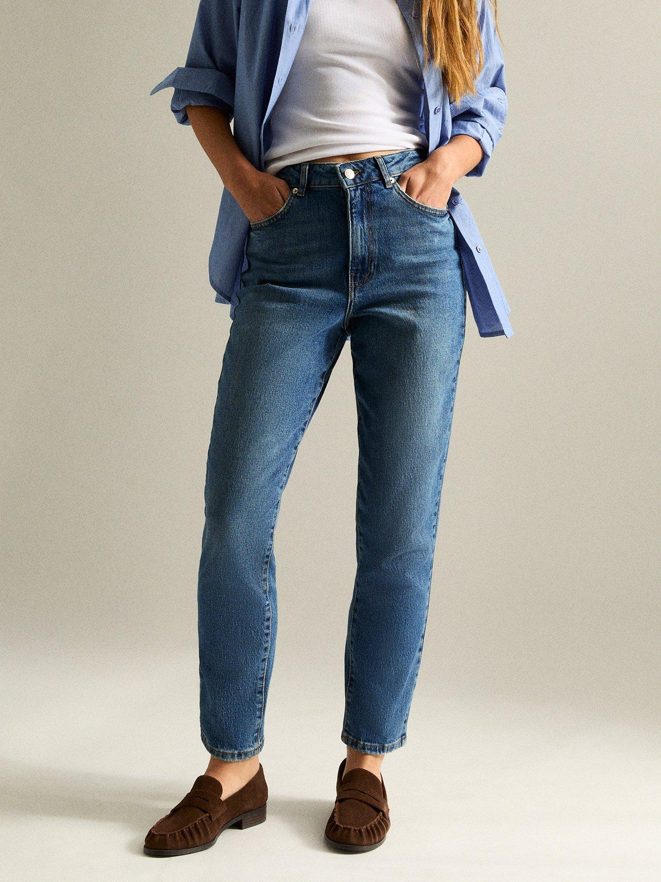 New Look Blue High Waist Tori Mom Jeans