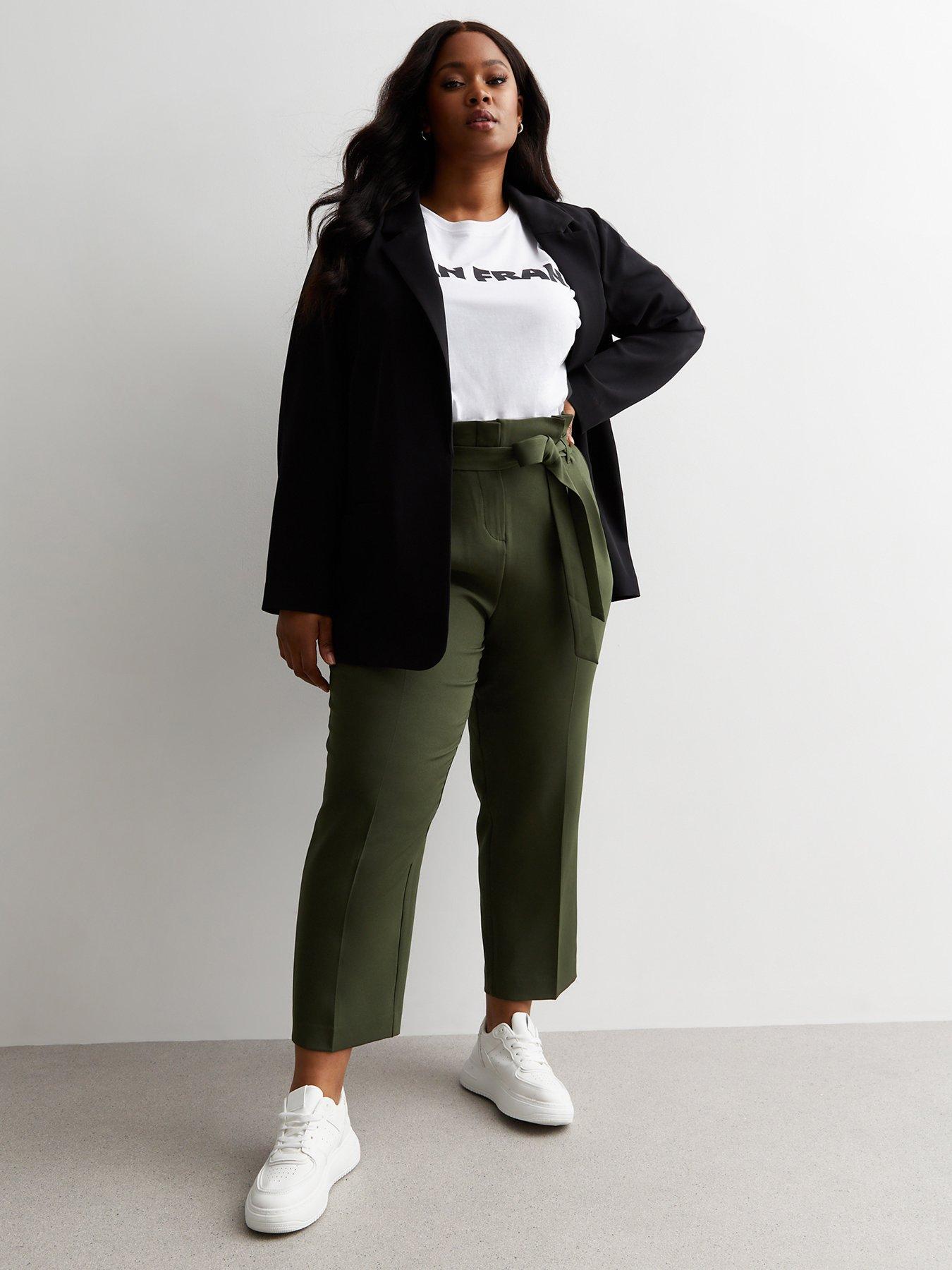 Plus size best sale paperbag trousers